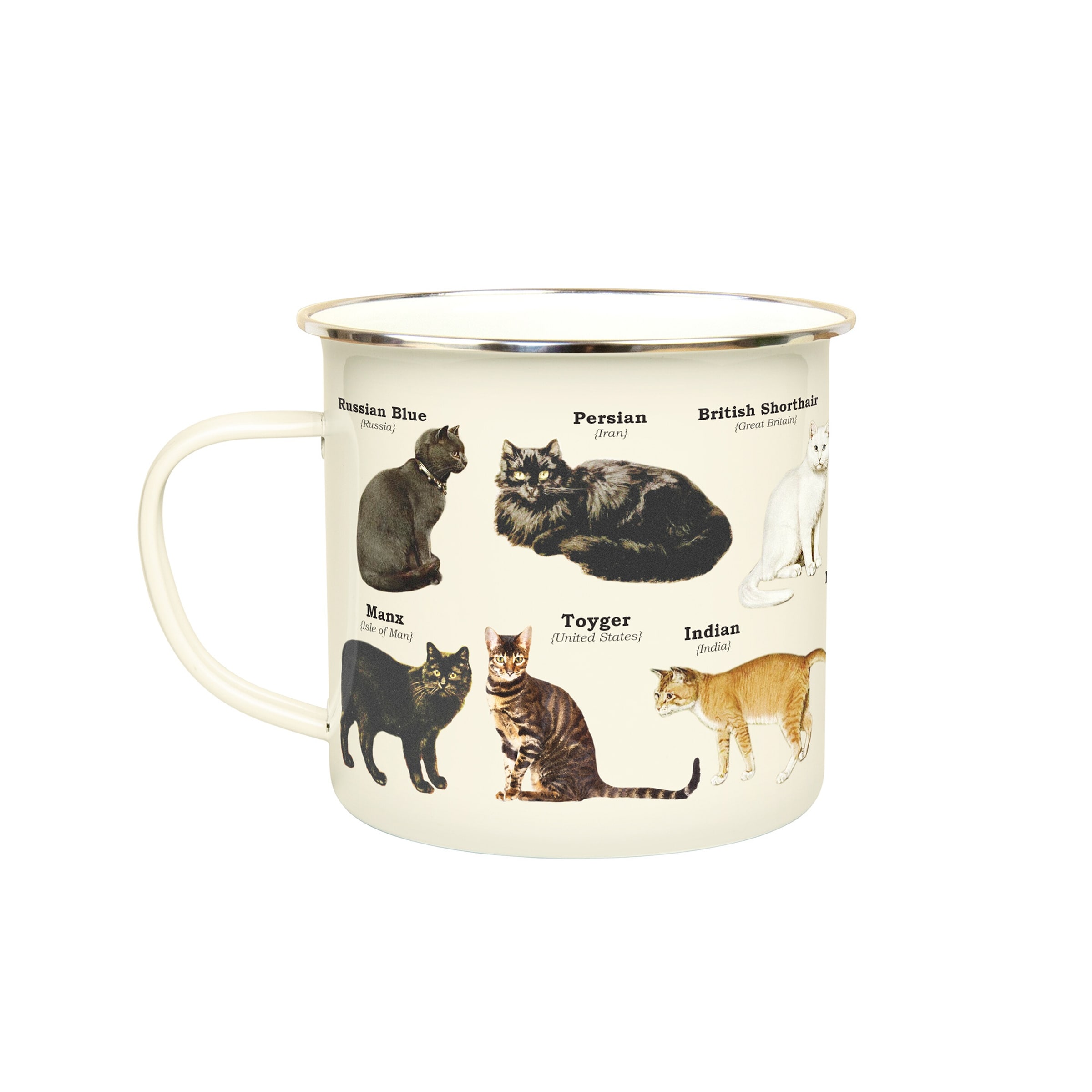 Emaille-Tasse 'Katzen', 500 ml