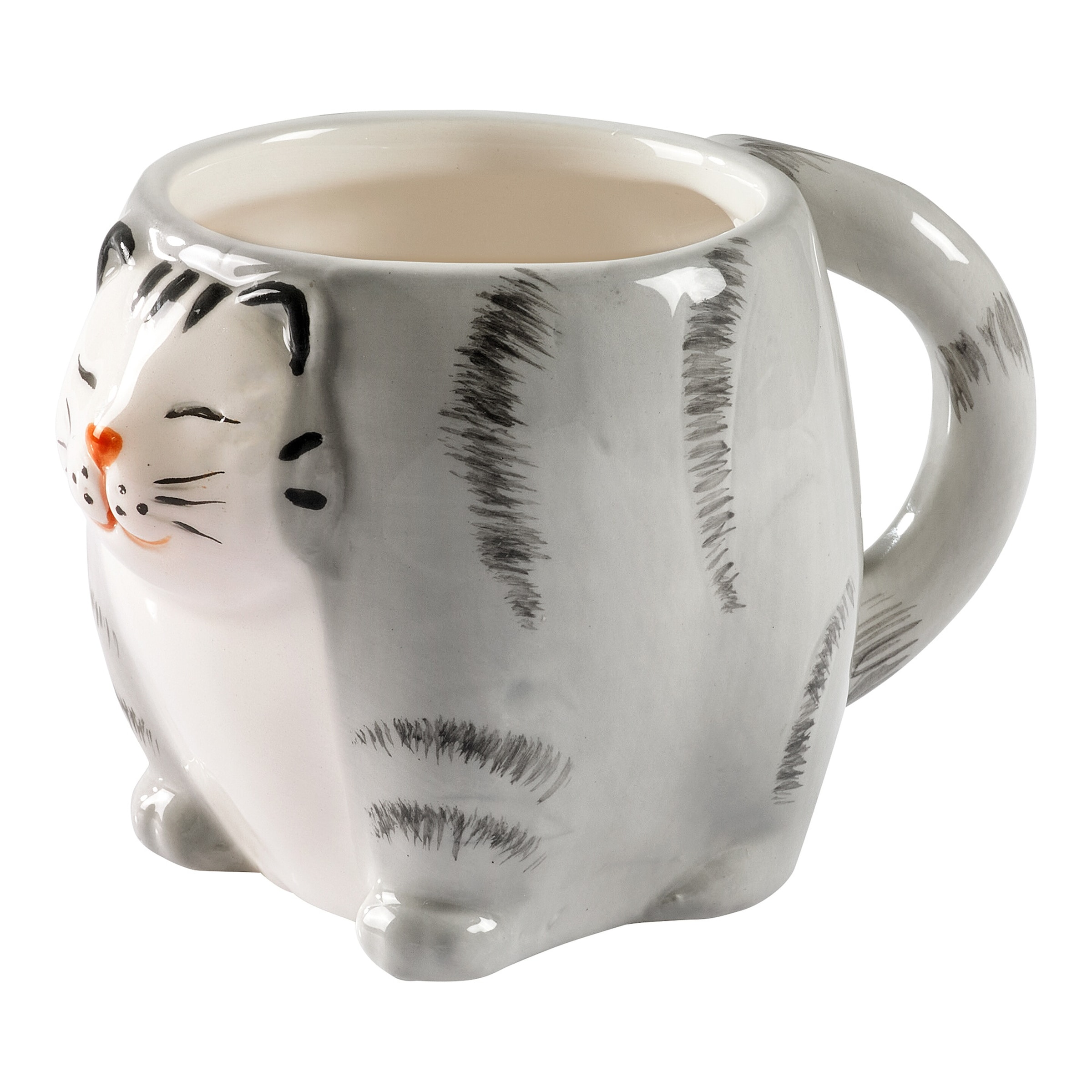 genialoTeetasse „Katze“, 200 ml, grau