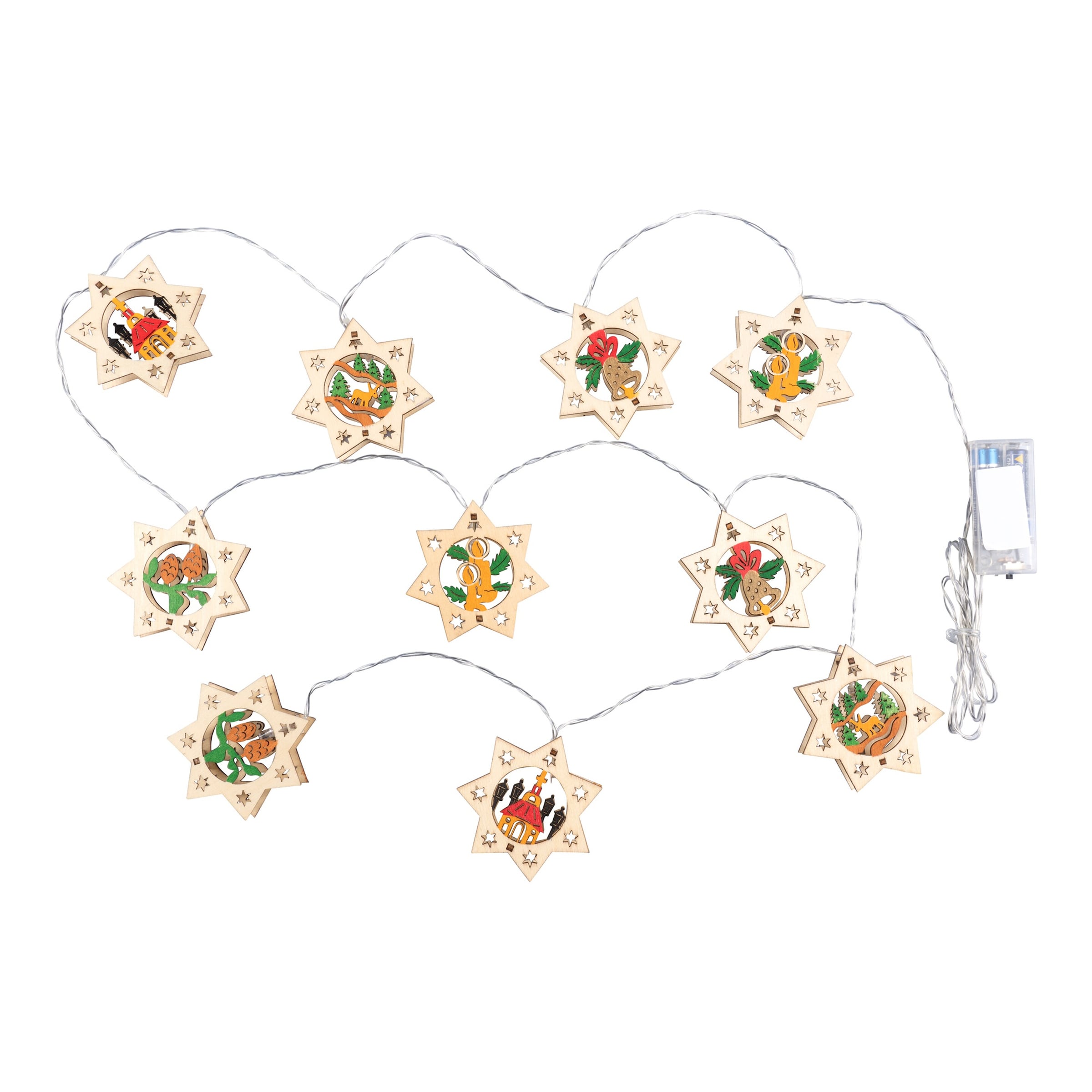 LED-Lichterkette 'Holzsterne'
