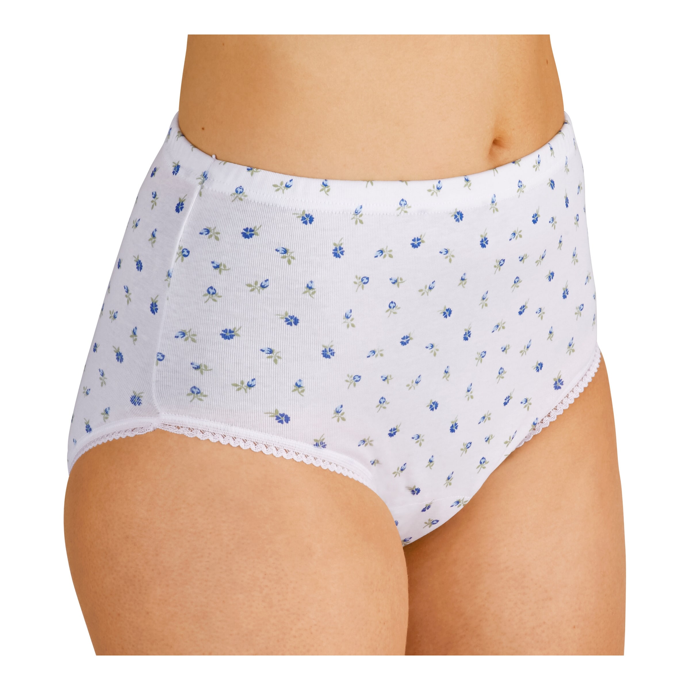 Sicherheits-Miederhose Damen 'Blumen', Größe: L, weiß