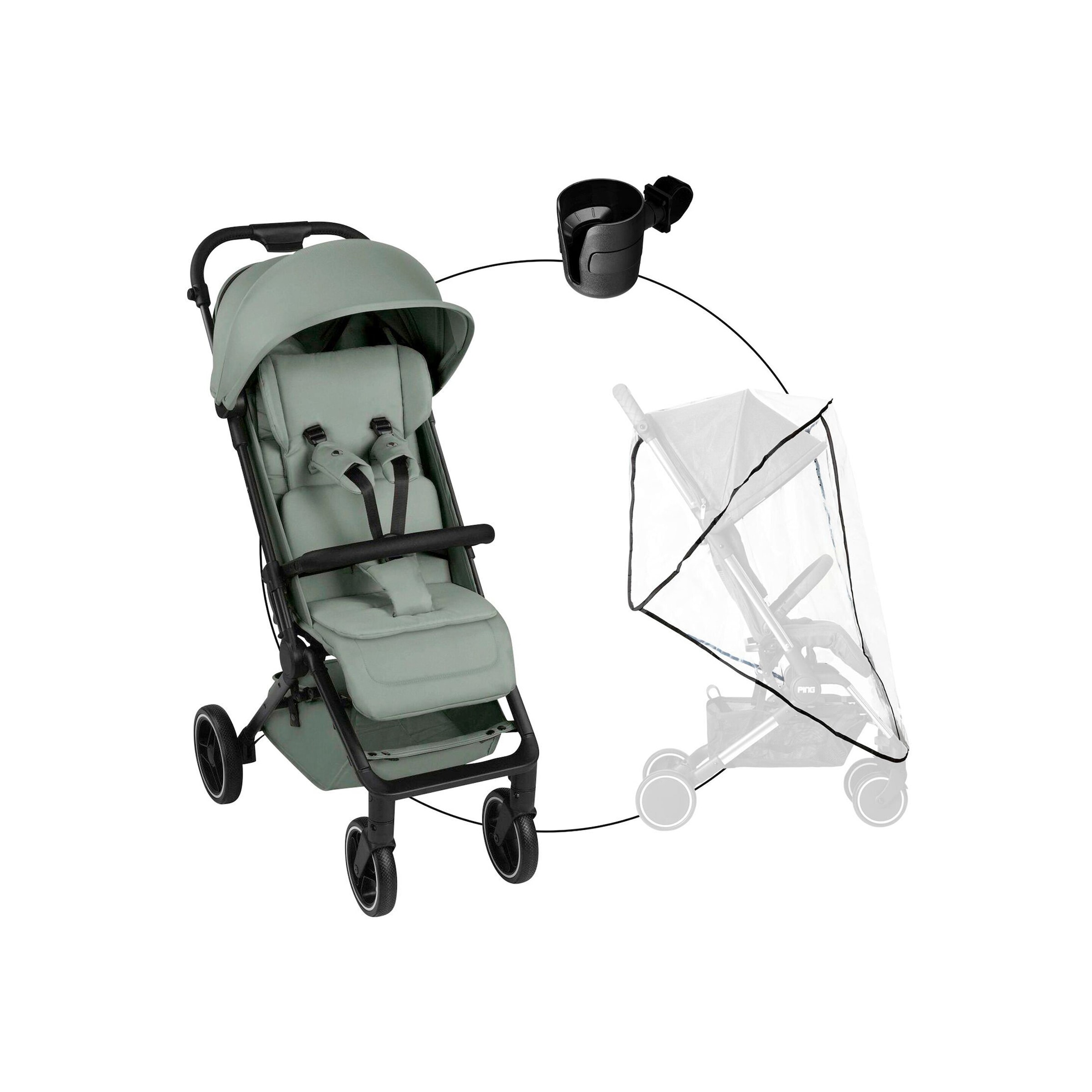 Buggy Ping 3 Trekking inkl. Becherhalter und Regenschutz