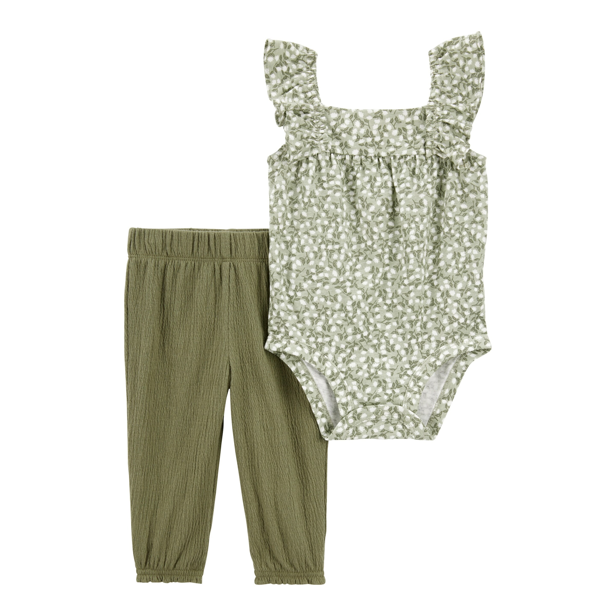 2-tlg. Set Body Flügelarm und Jogginghose Blumen