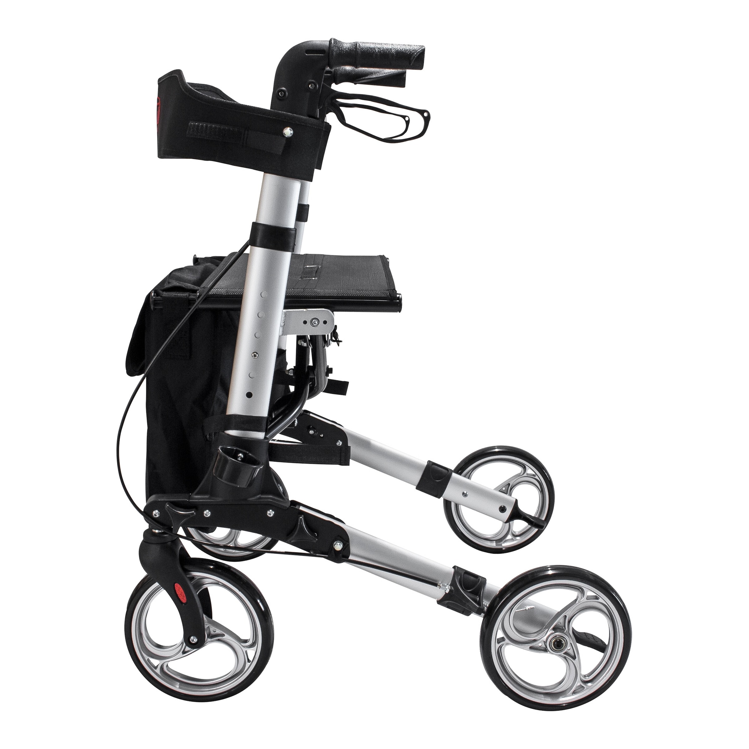 Leichtgewicht-Rollator Premium, Aluminium, mit Rückengurt und Tasche - AT51006, silber