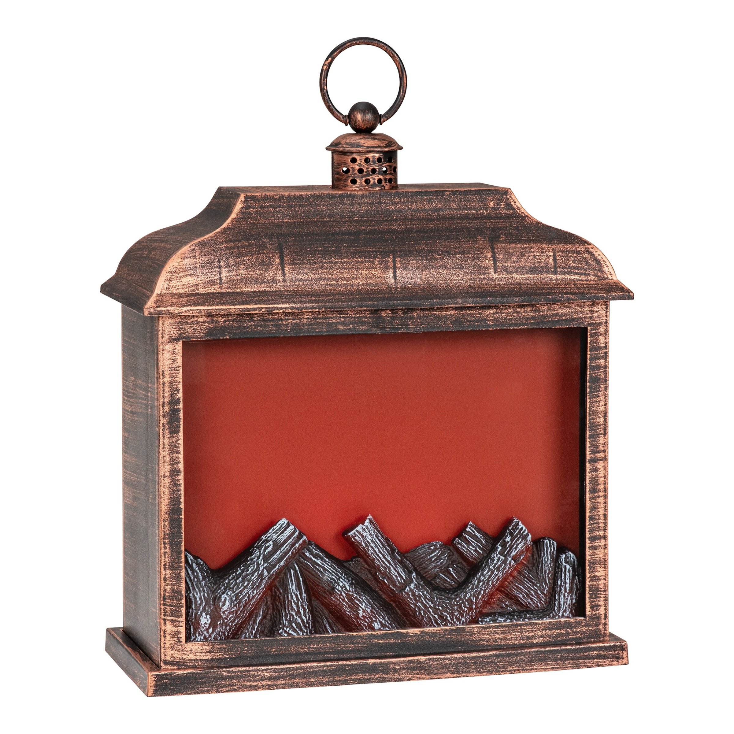 LED-Laterne mit Kaminfeuer 'Antik'