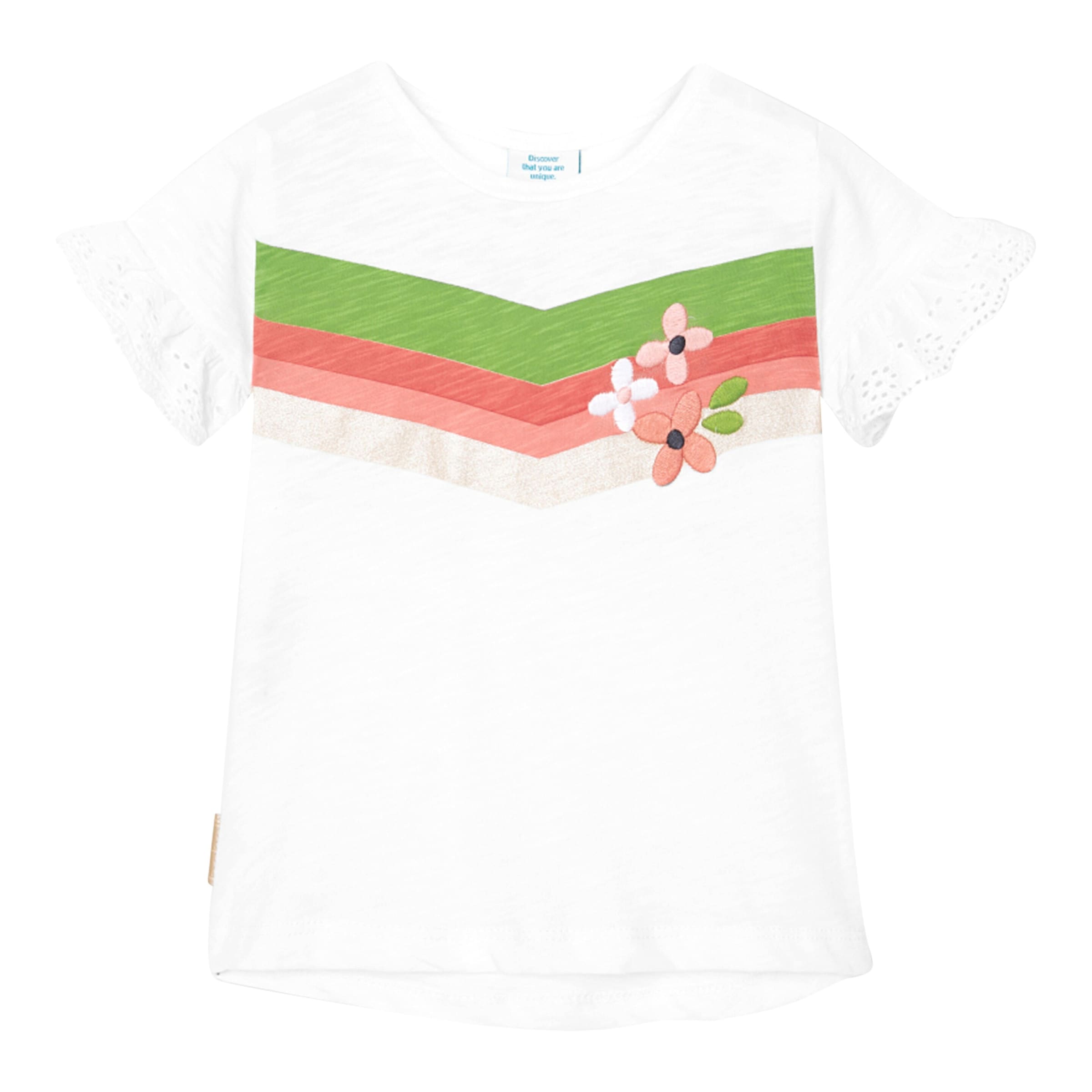 T-Shirt kurzarm Blumenstickerei
