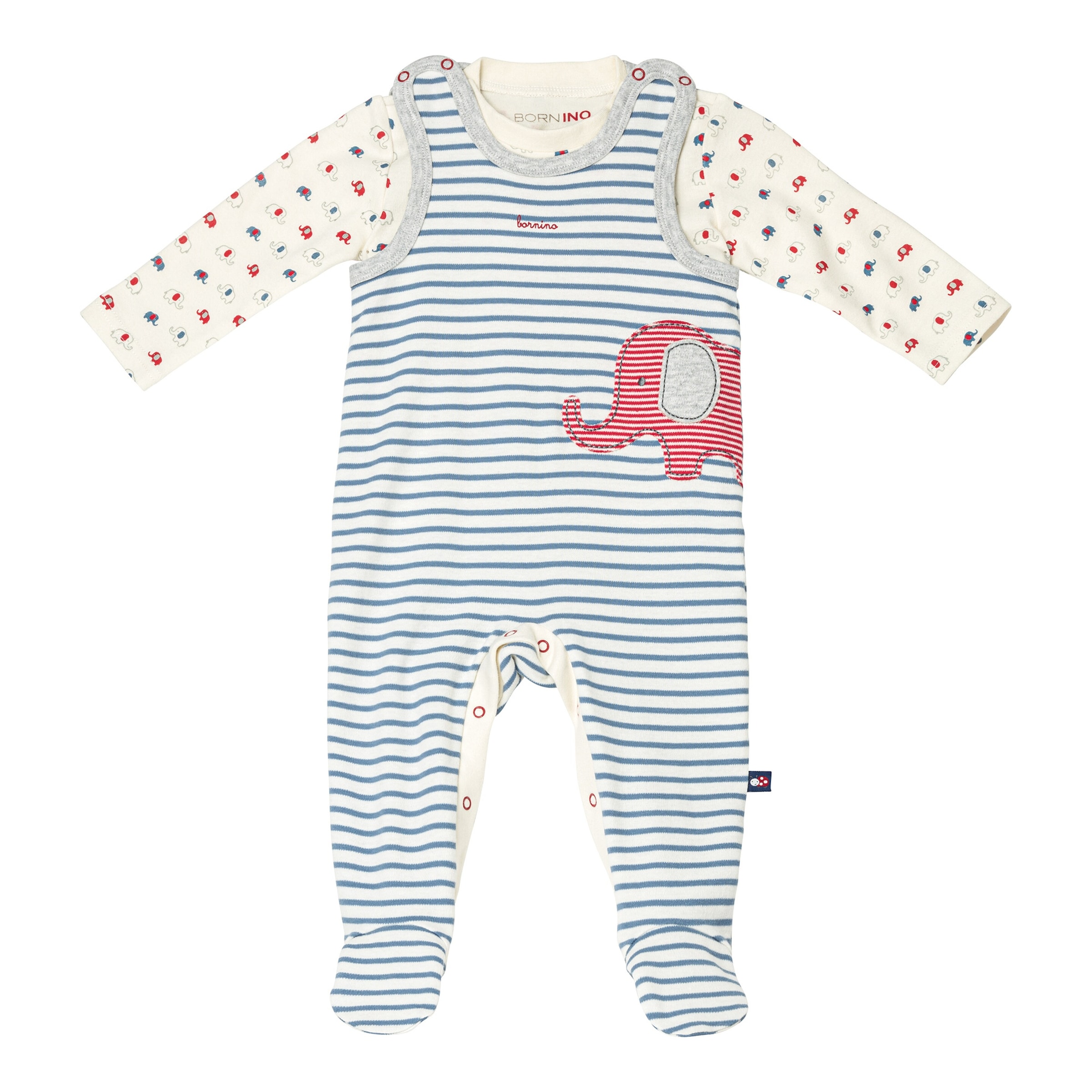 Strampler-Set 2-tlg. mit Shirt Elefant Ringel