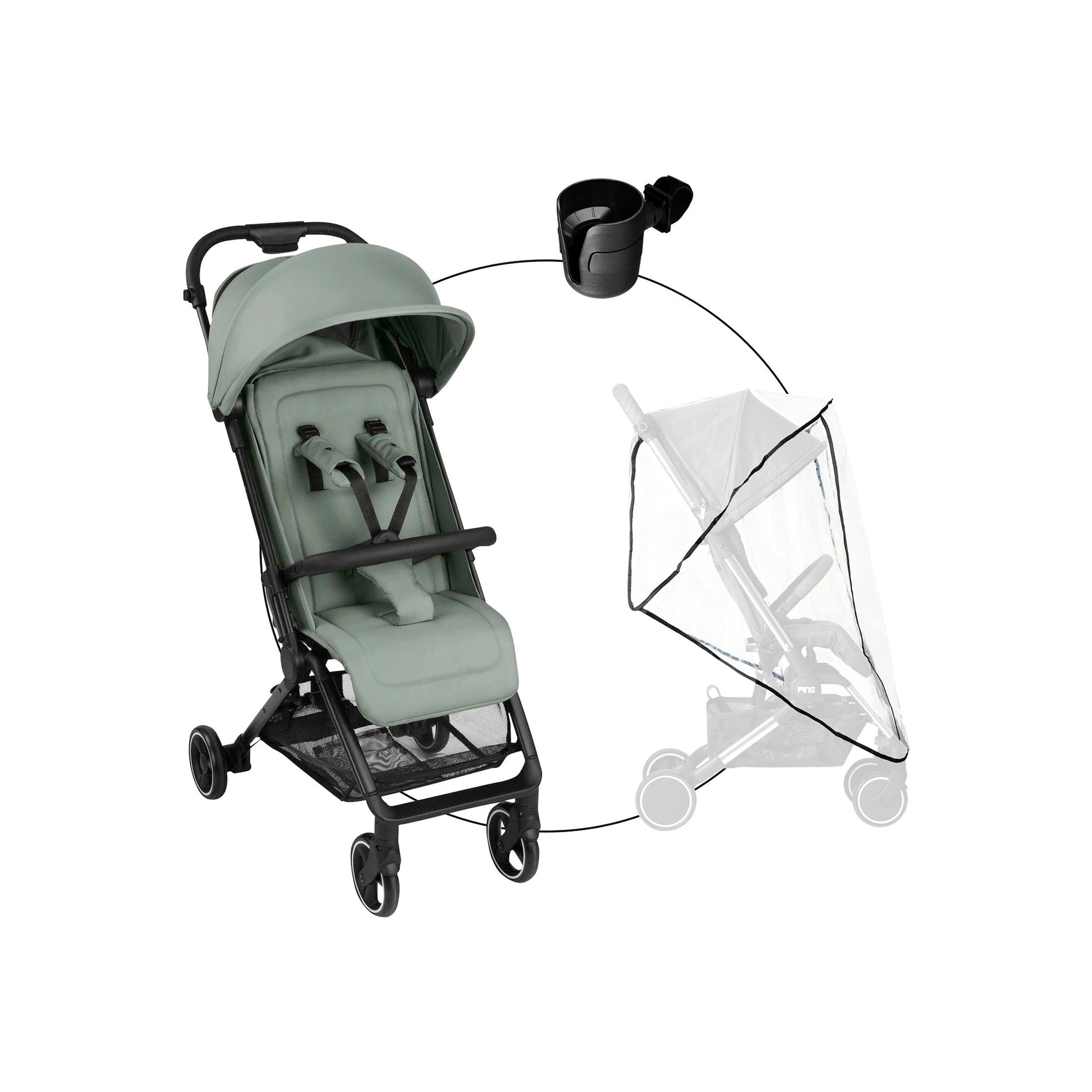 Buggy Ping 3 Travel inkl. Becherhalter und Regenschutz