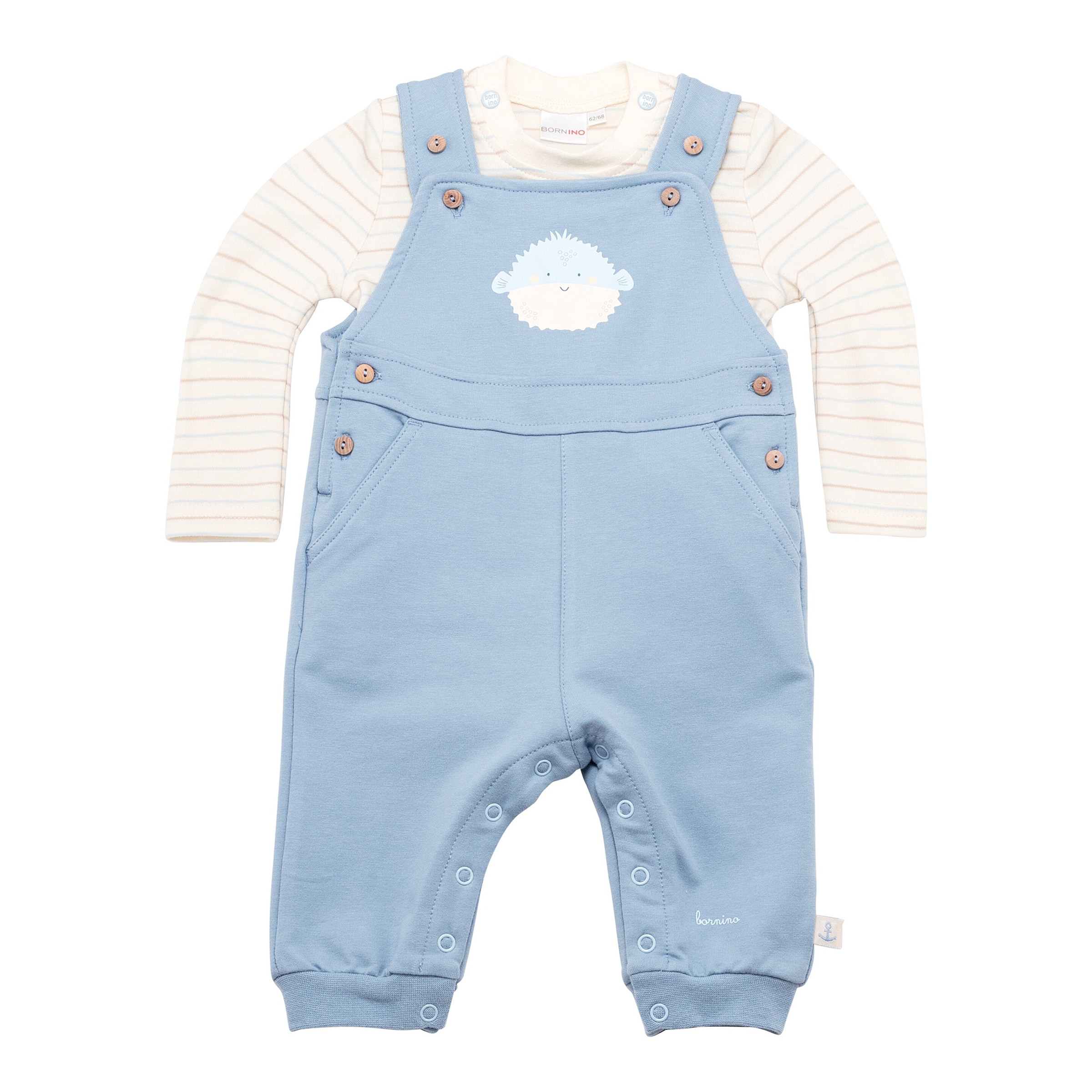 2-tlg. Set Latzhose mit Shirt Kugelfisch