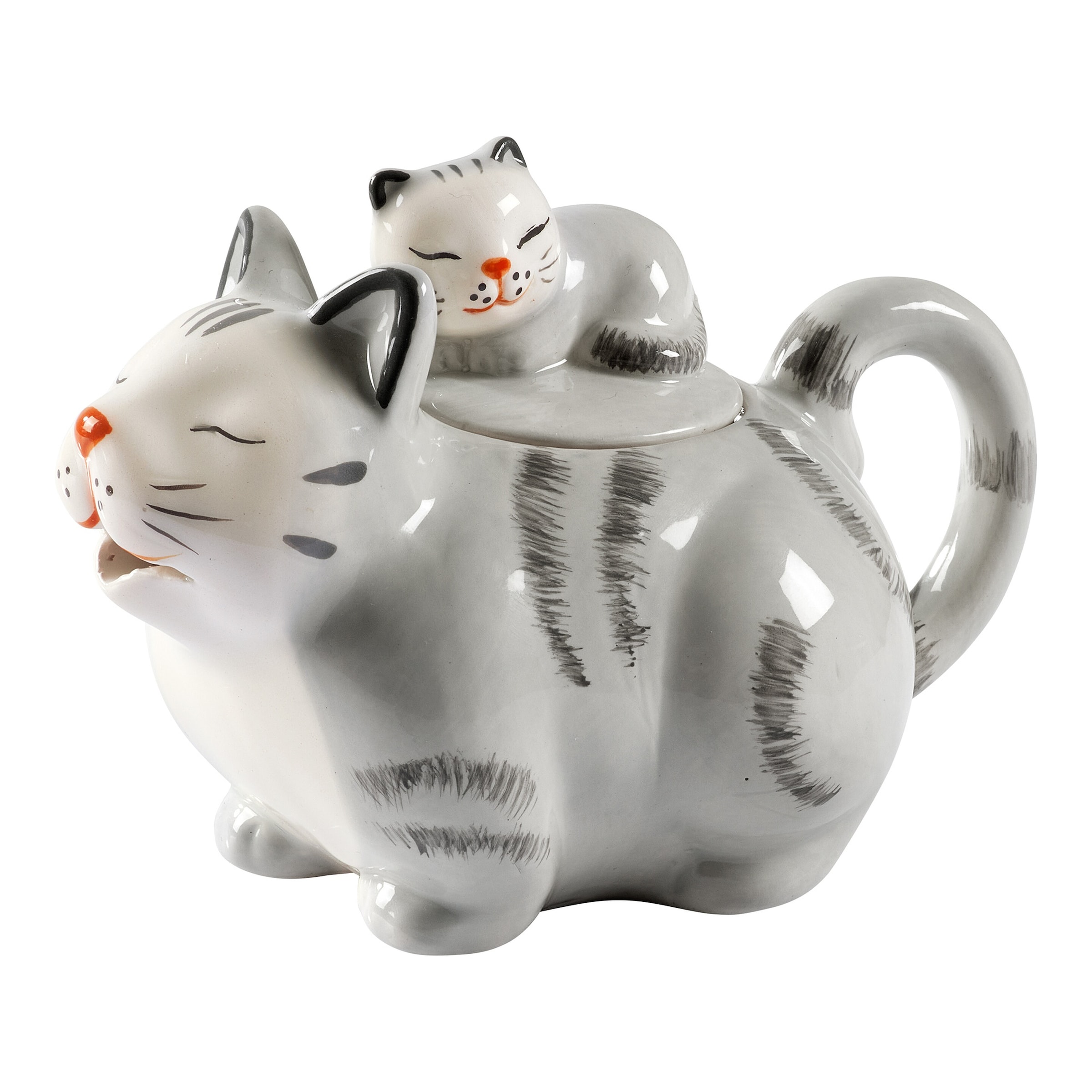 genialoTee-Kanne 'Katze', grau