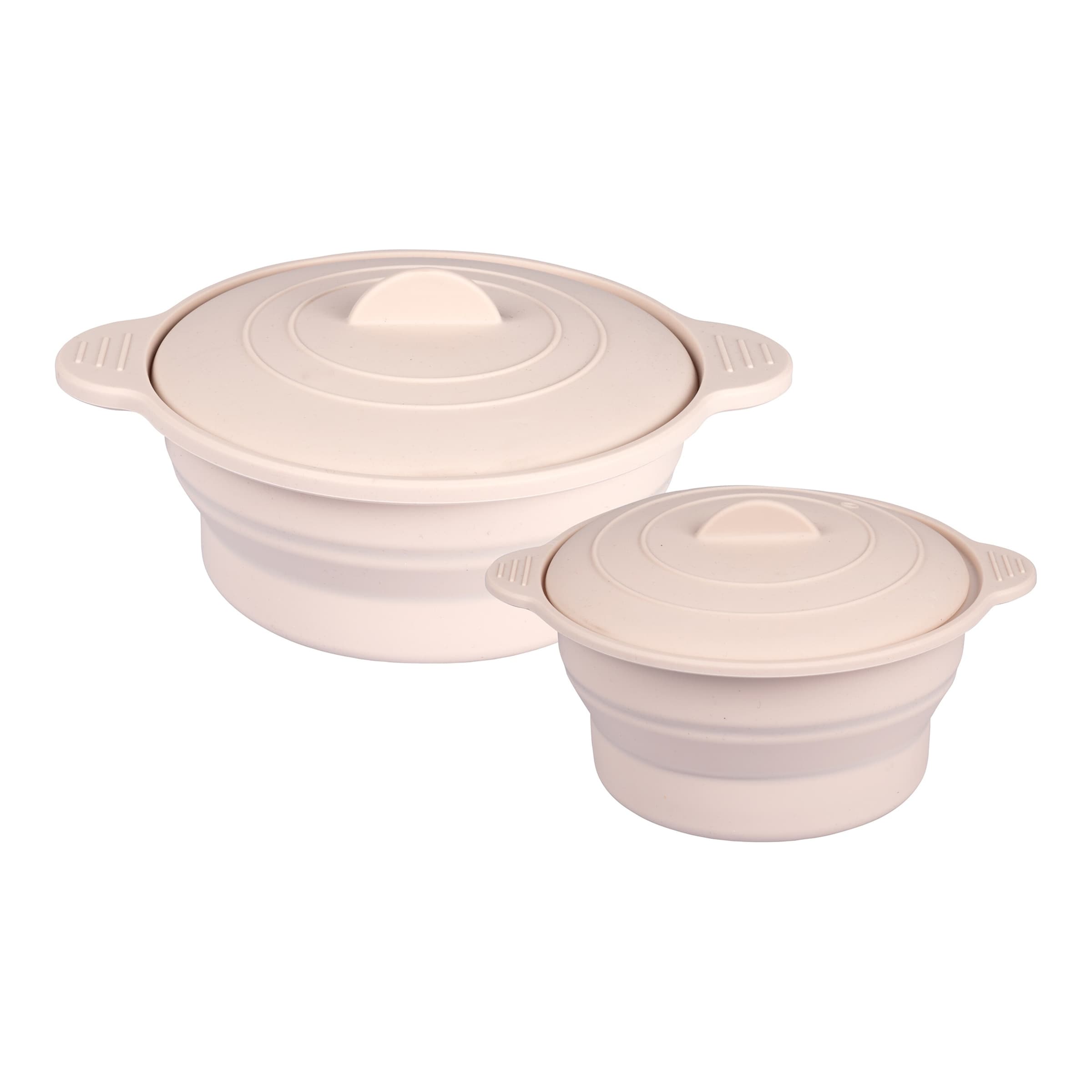 genialoSilikon-Mikrowellen-Topf-Set, faltbar, 4-teilig