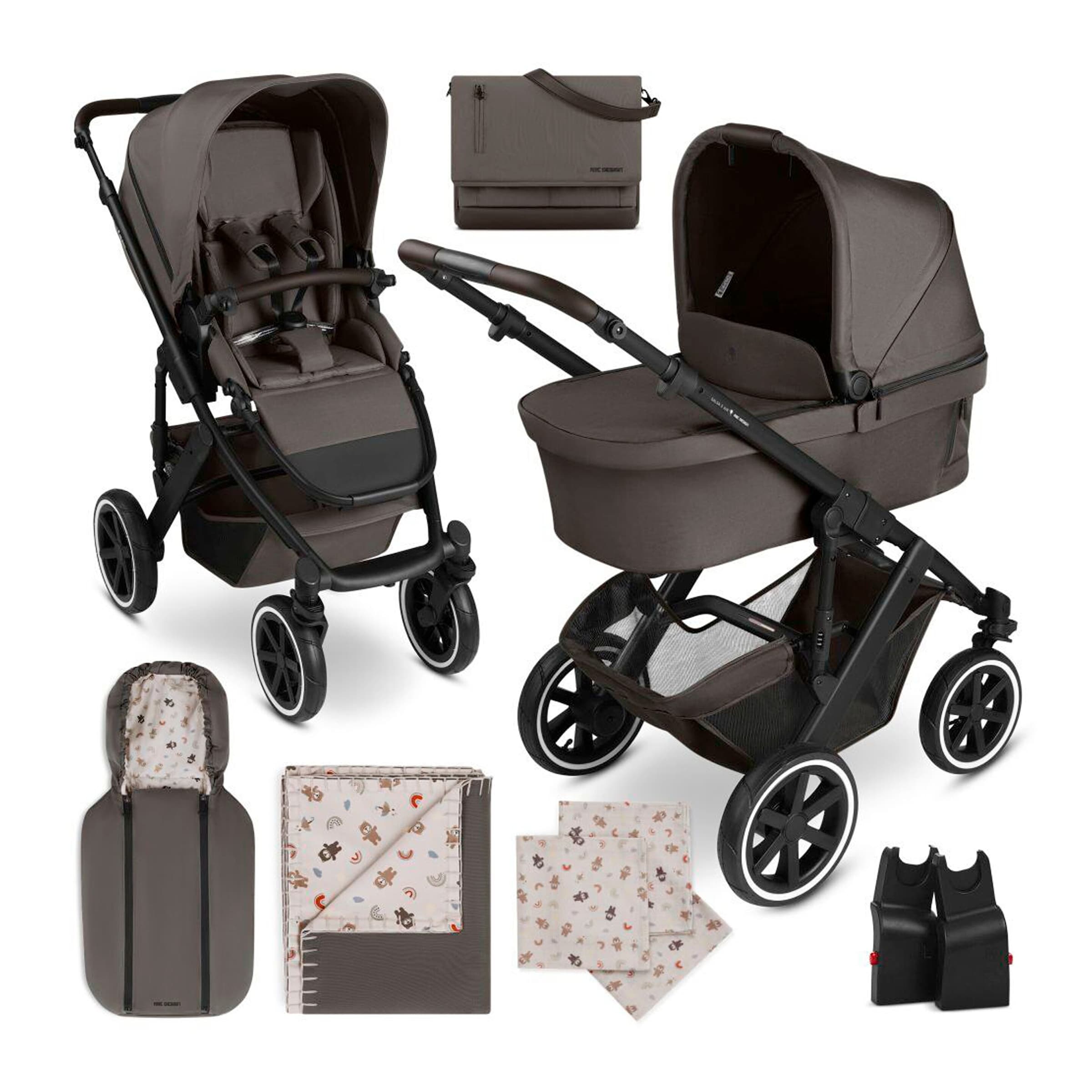 Kombikinderwagen Salsa 5 Air Starter-Set inkl. Wickeltasche Urban, Fußsack für Tulip