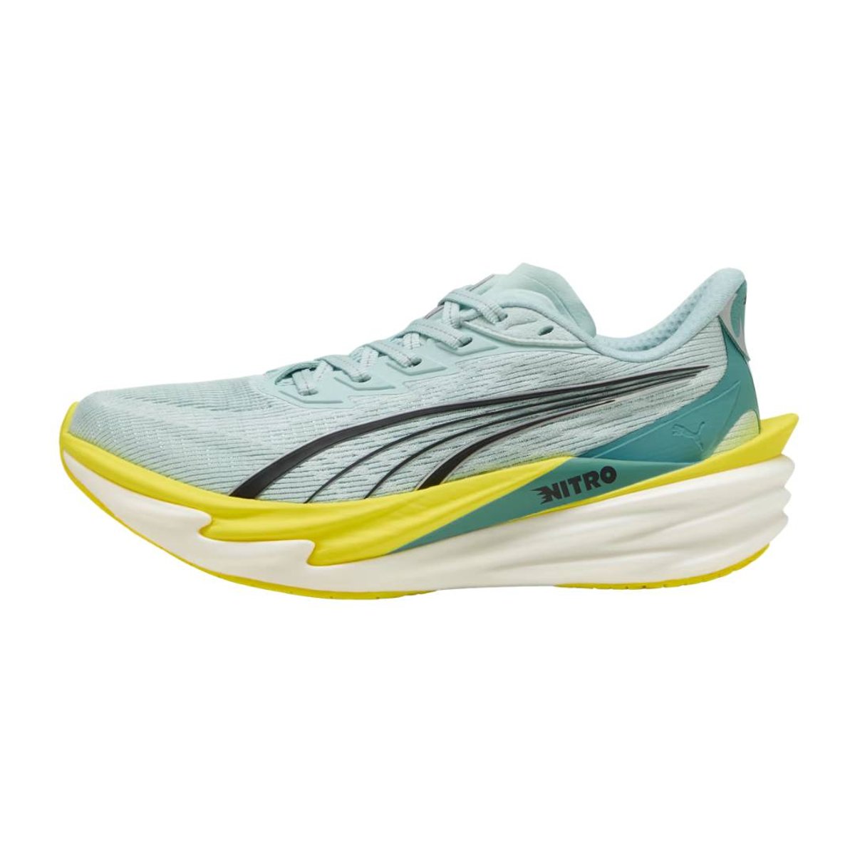 Puma Deviate NITRO 4 Laufschuhe Blau Gelb SS26 Damen, Größe 40,5 - EUR