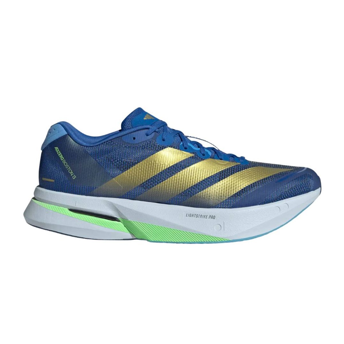 Adidas Adizero Boston 13 Laufschuhe Blau Gold SS26, Größe UK 7.5