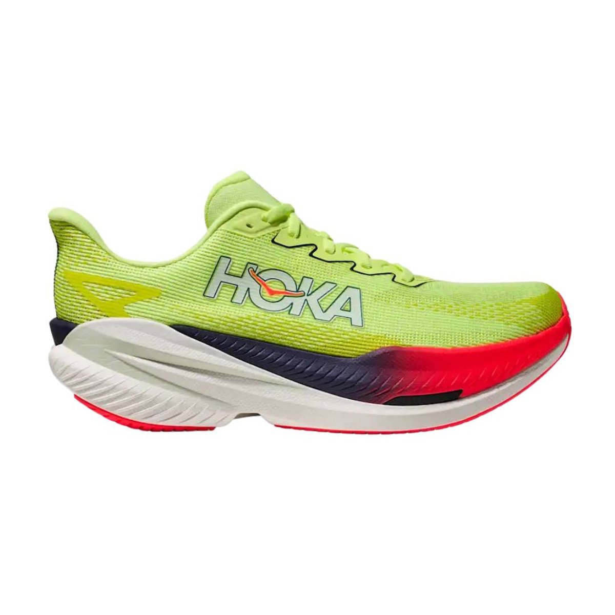 Hoka Mach X 3 Laufschuhe Grün Rot SS26, Größe EU 42