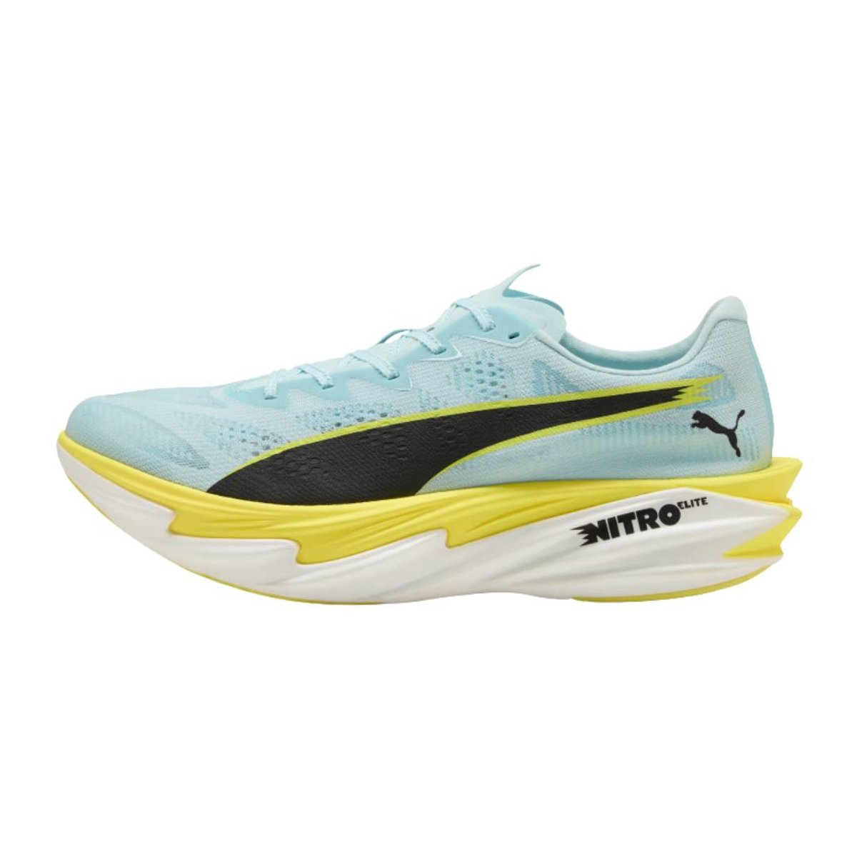 Puma Deviate NITRO Elite 4 Laufschuhe Blau Gelb SS26, Größe 41 - EUR