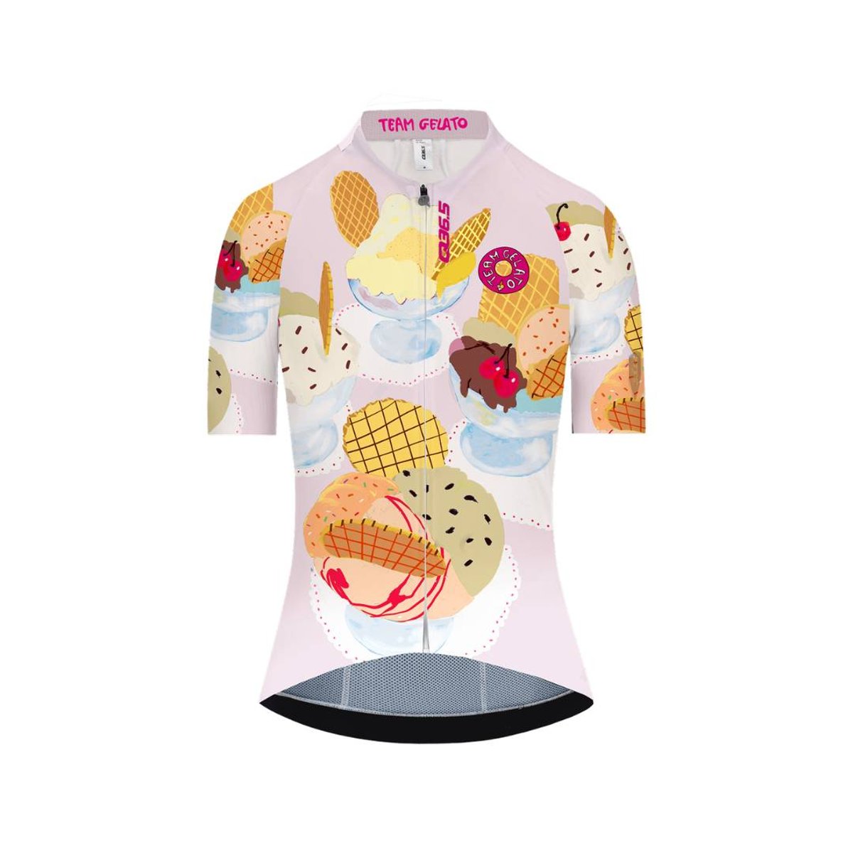 Q36.5 Gregarius Pro Team Gelato Damen Trikot Rosa, Größe XS.