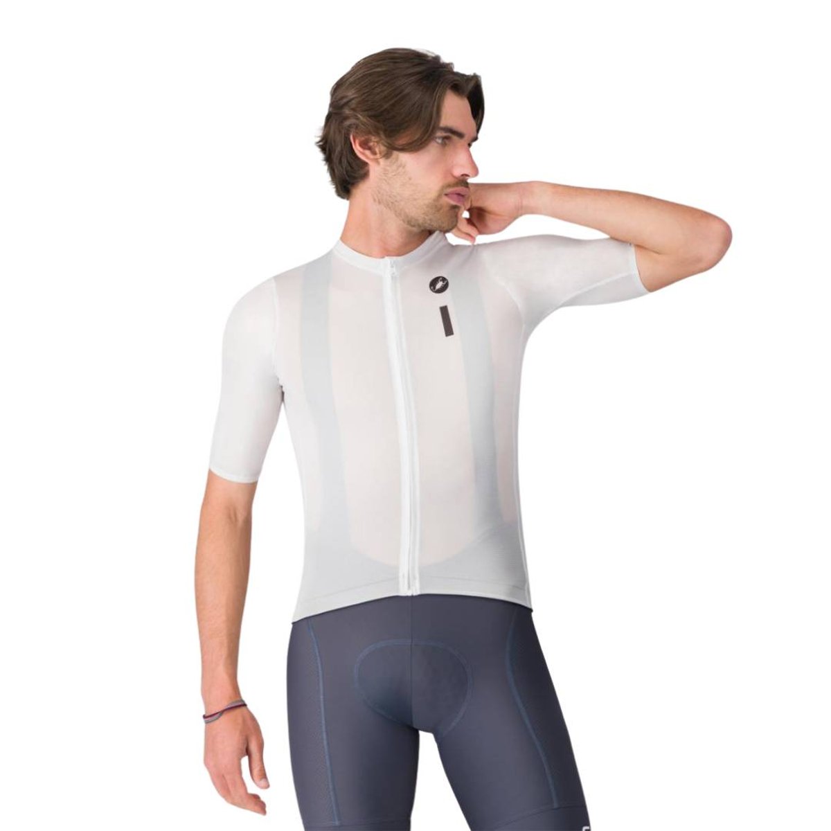Castelli Drittone Logo Trikot Weiß Schwarz, Größe S