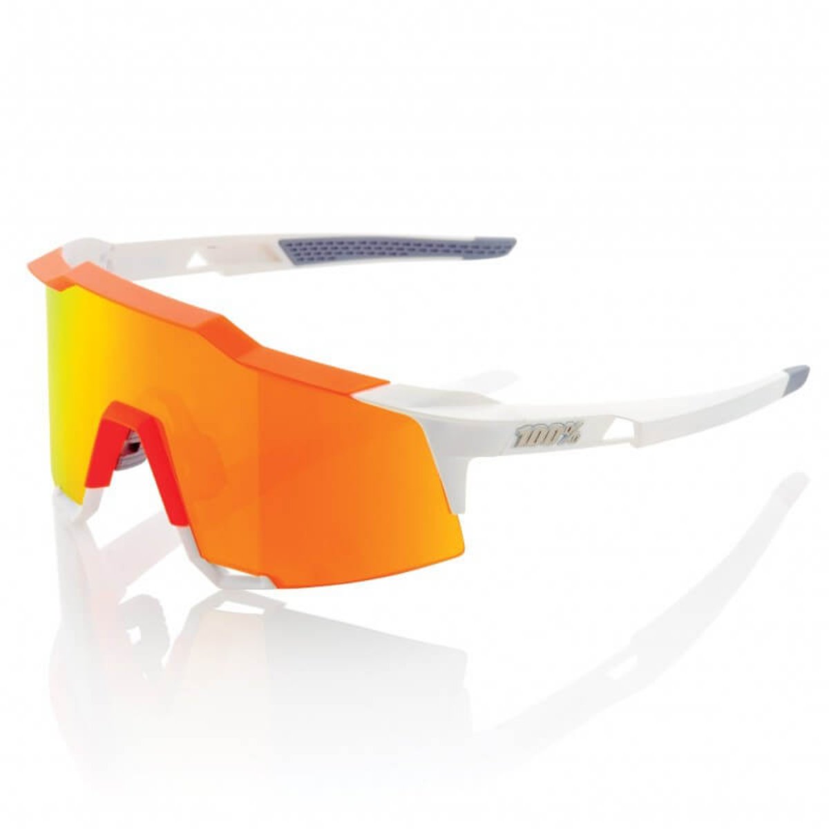 Brille 100% Speedcraft LL Weiß Orange Hiper Rot Mehrschichtspiegelgläser