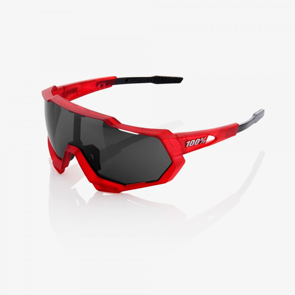 100% Speedtrap matte rote und schwarze Brille mit schwarzer Spiegellinse