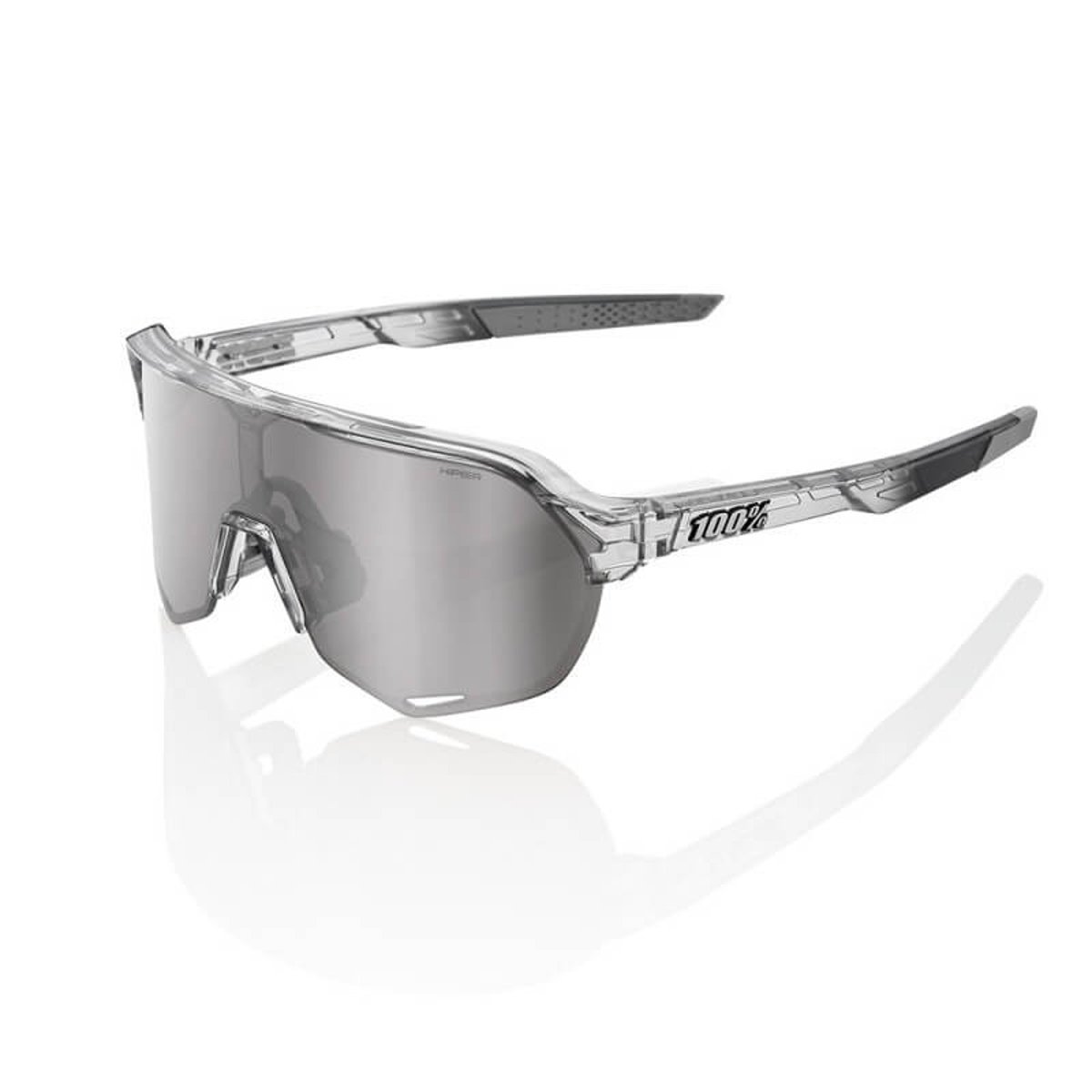 Brille 100% S2 polierter durchscheinender grauer Kristall (HIPER SILVER MIRROR LENS)