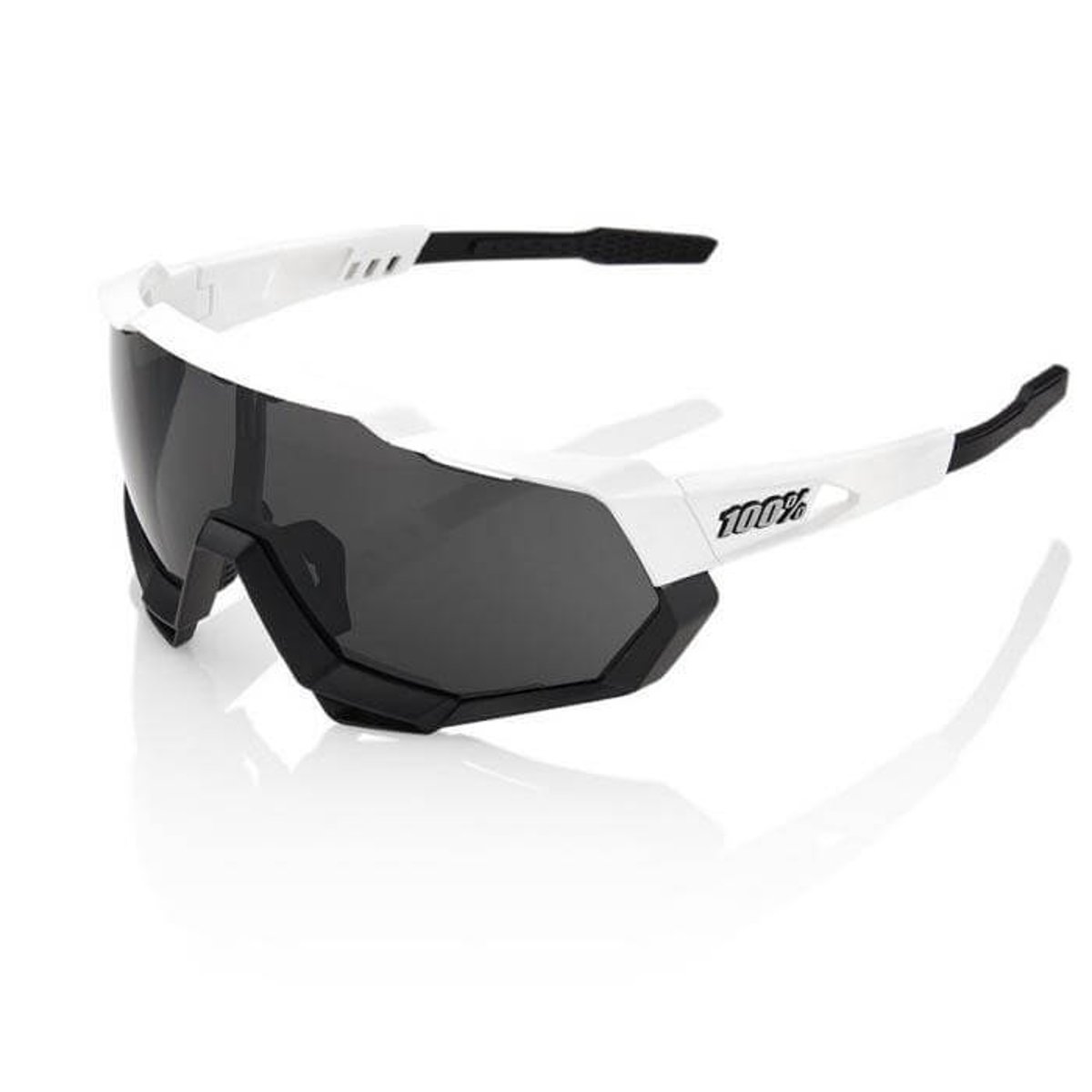 Brille 100% Speedtrap Matte White Smoked Lens