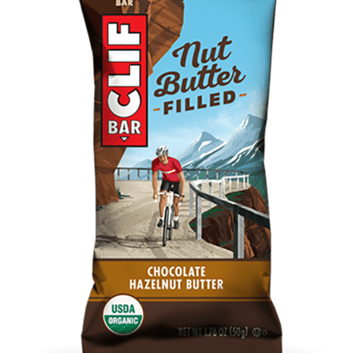 Mit Bio Clif Nussbutter gefüllter Energieriegel (Schokoladen-Haselnussbutter)