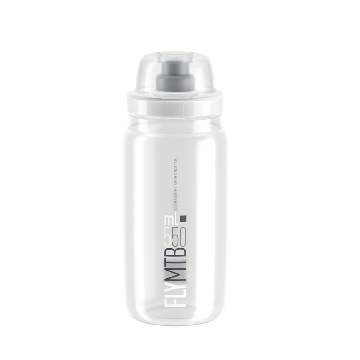 Elite Fly MTB Transparente Flasche Graues Logo 550 ML