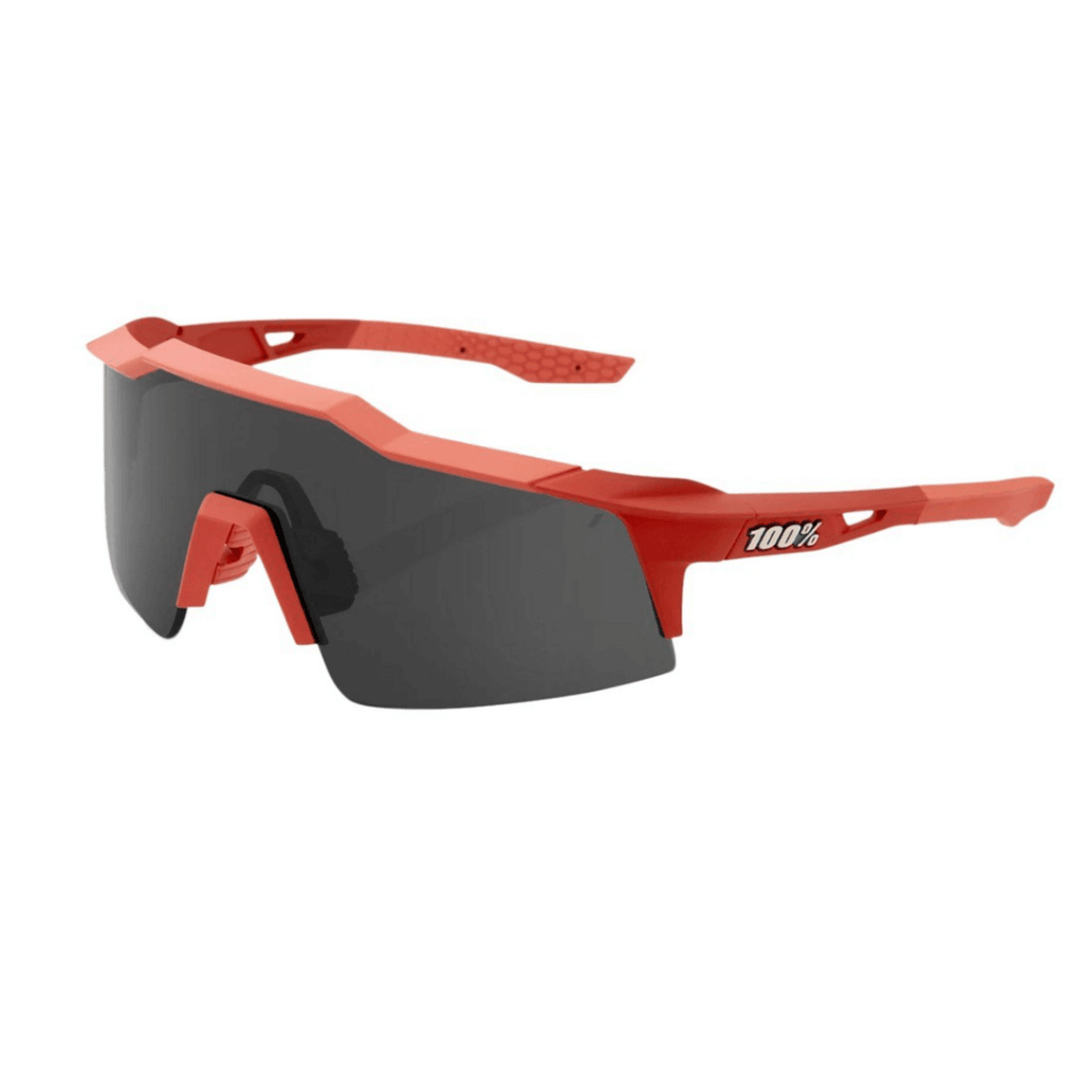 Brille 100% Speedcraft XS Soft Tac Coral - Rauchglas