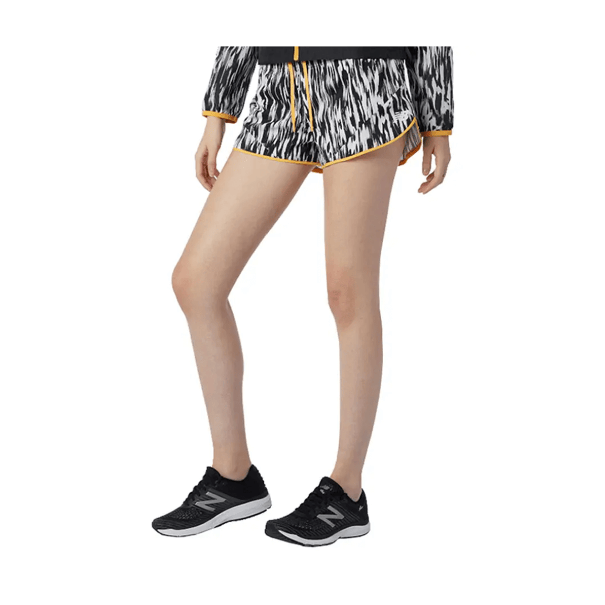 New Balance Printed Fast Flight Split Shorts Weiß Schwarz Damen, Größe XS
