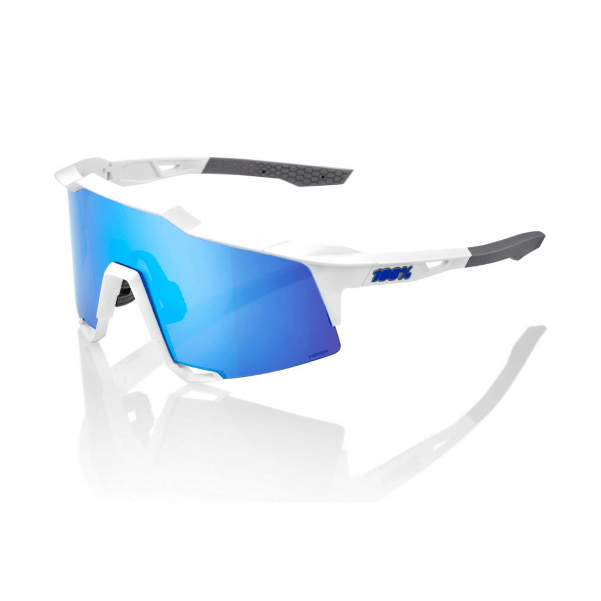 Brille 100% Speedcraft Matte White Blue Lens