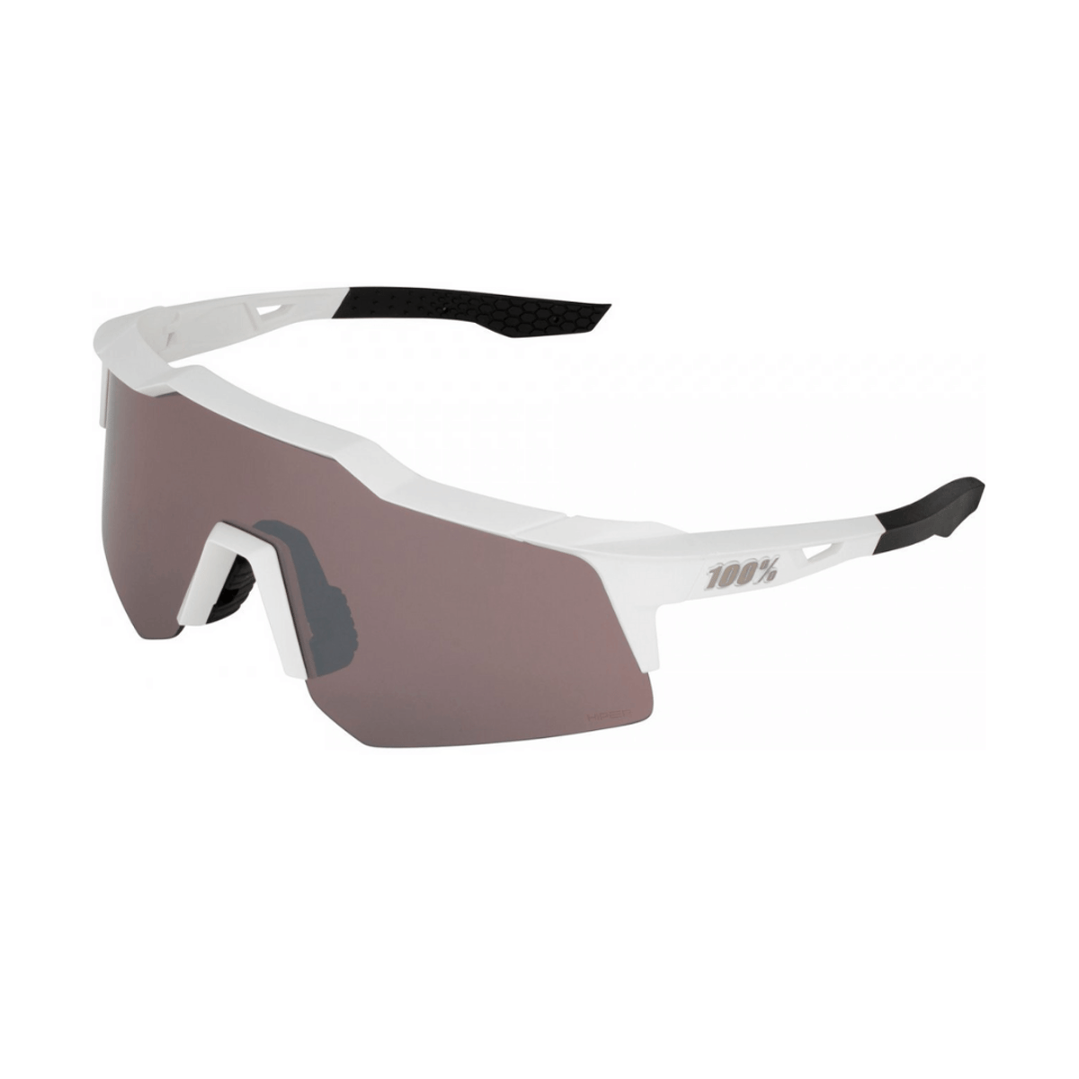 Brille 100% Speedcraft XS Mattweiß HiPER Silbergläser