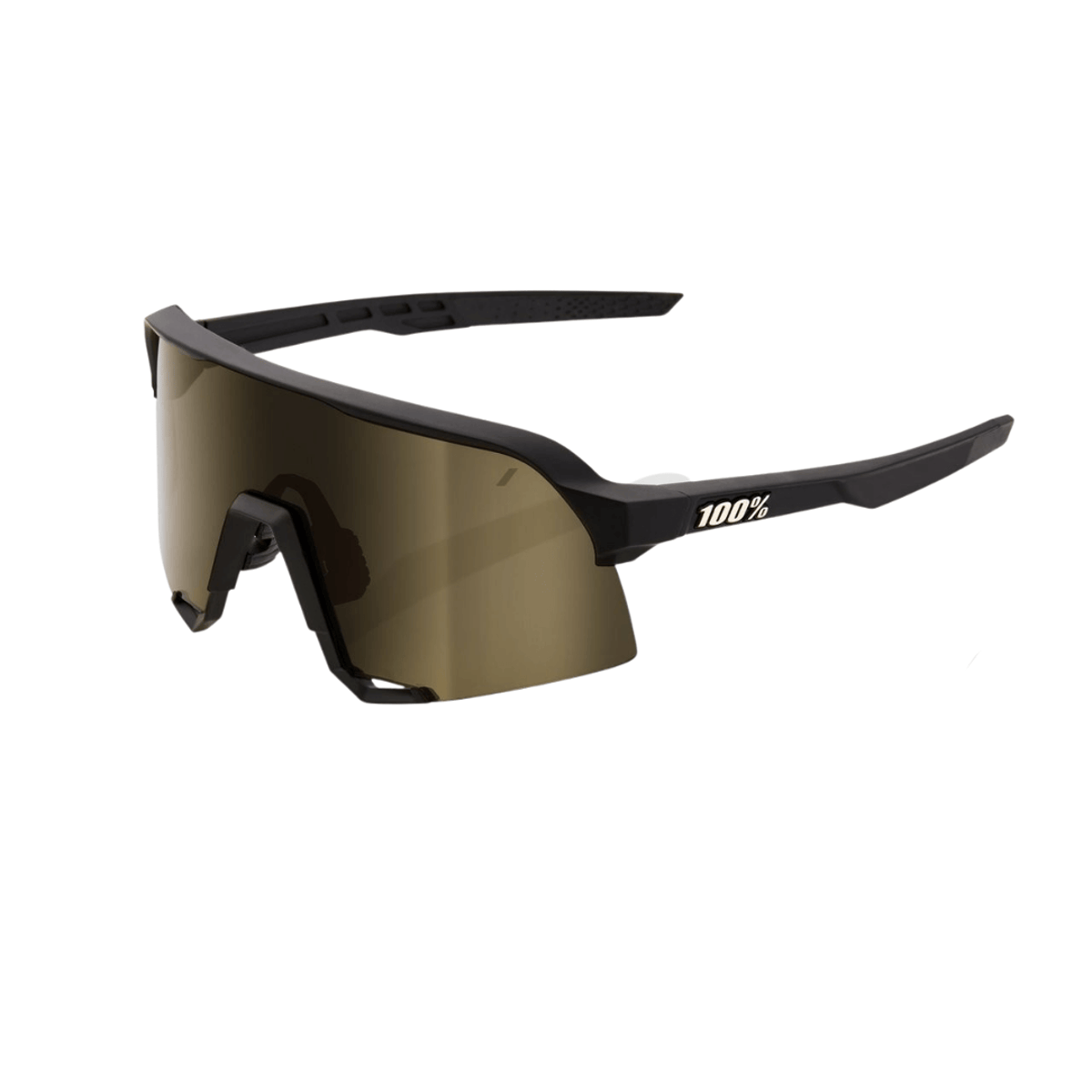 100% S3 Mattschwarze Brille - Weiche Goldspiegellinse (Soft Tact Black - Weiche Goldlinse)