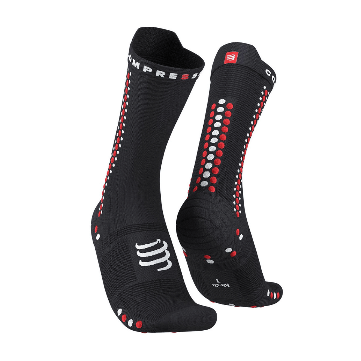 Compressport Pro Racing V4.0 Bike Socken Schwarz Rot, Größe Größe 1