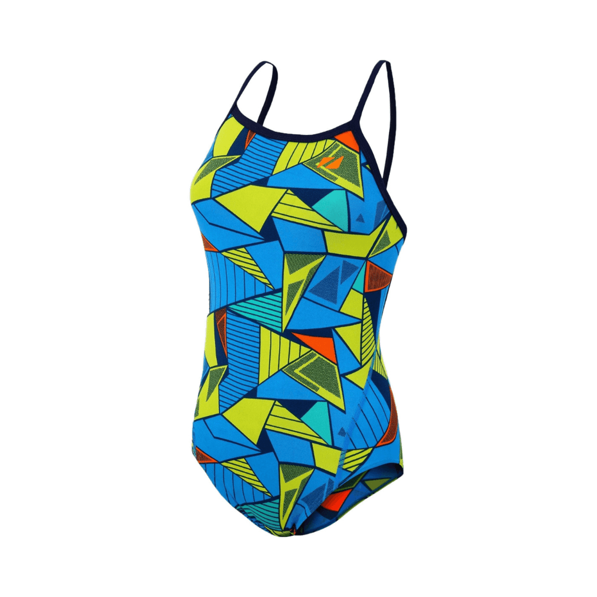 Zone3 Prism 2.0 Strap Back Damen Badeanzug Blau Grün, Größe Größe 34