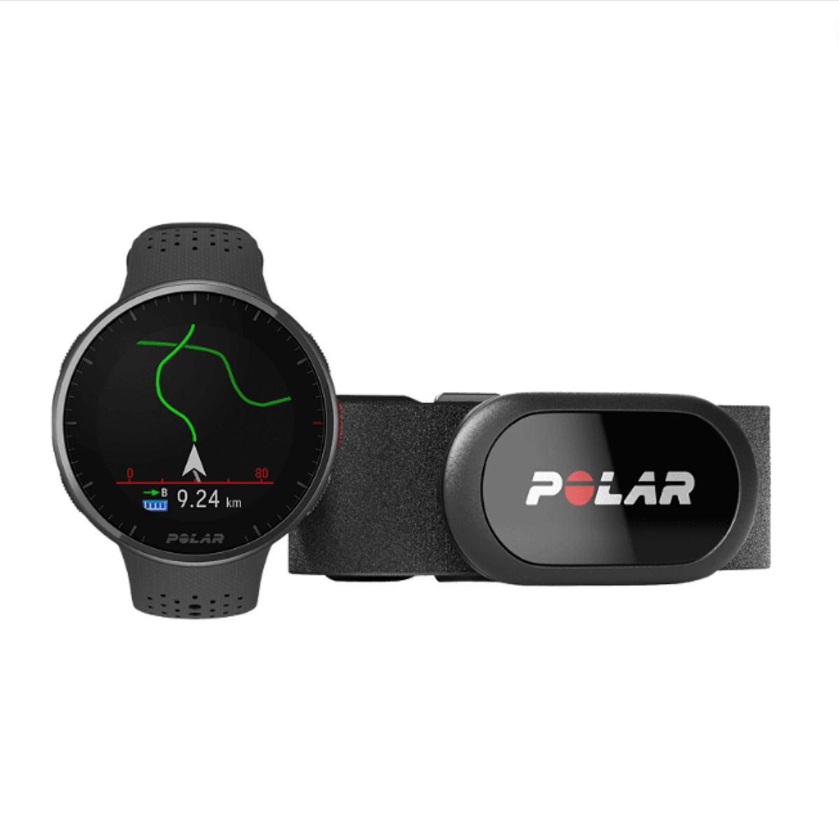 Polar Pacer Pro HR Uhr mit Herzfrequenzsensor H10 Grau Schwarz