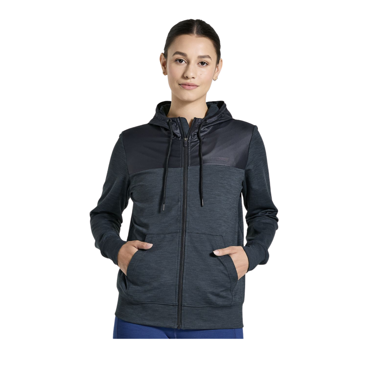 Jacke Saucony Solstice mit Hoodie Schwarz Damen, Größe XS