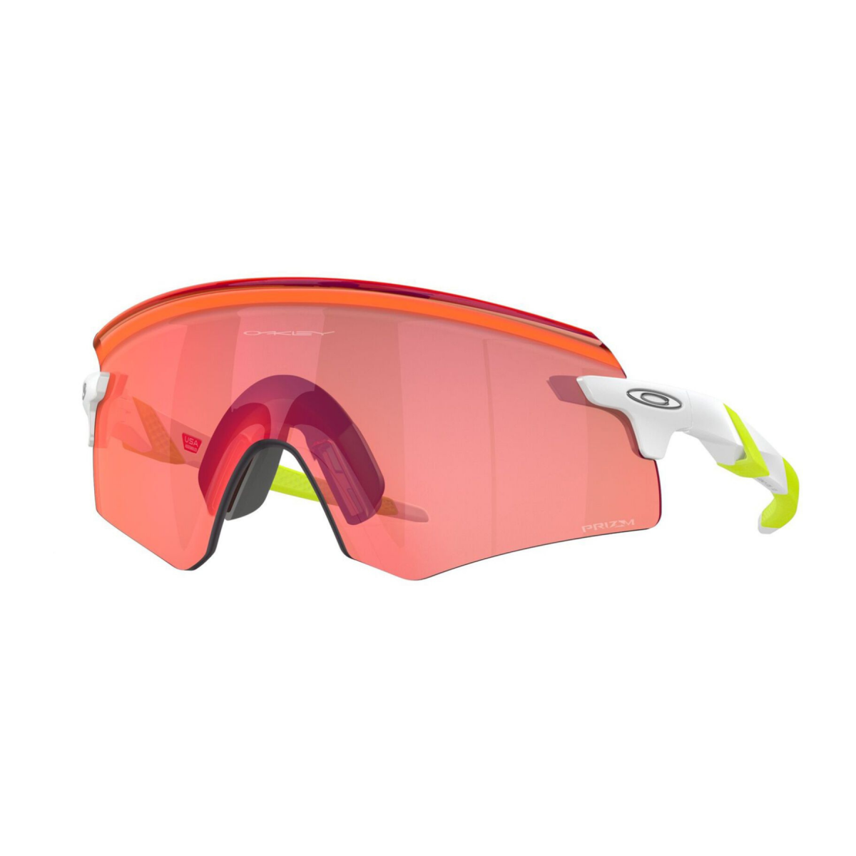 Gläser Oakley Encoder Lunettes Oakley Encoder Blanc Jaune Verres Rouge