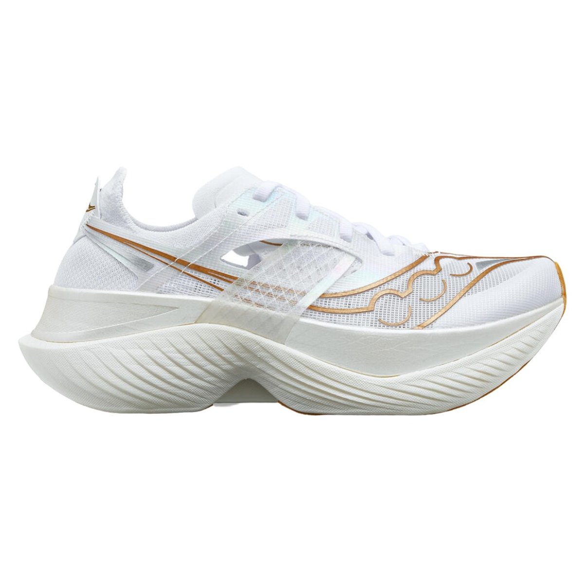Saucony Endorphin Elite Laufschuhe Weiß Gold AW23, Größe 42 - EUR