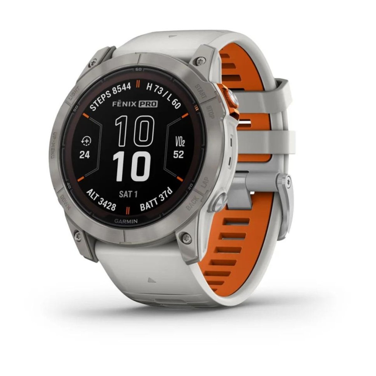 Garmin Fenix 7X Pro Saphir Solar Edition Titan Grau Orange Uhr