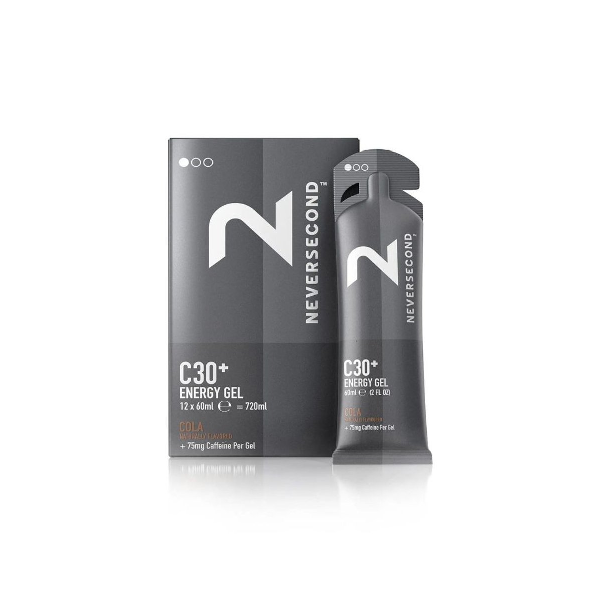 Energiegel Neversecond C30+ Cola 75mg Koffein Box mit 12 Einheiten