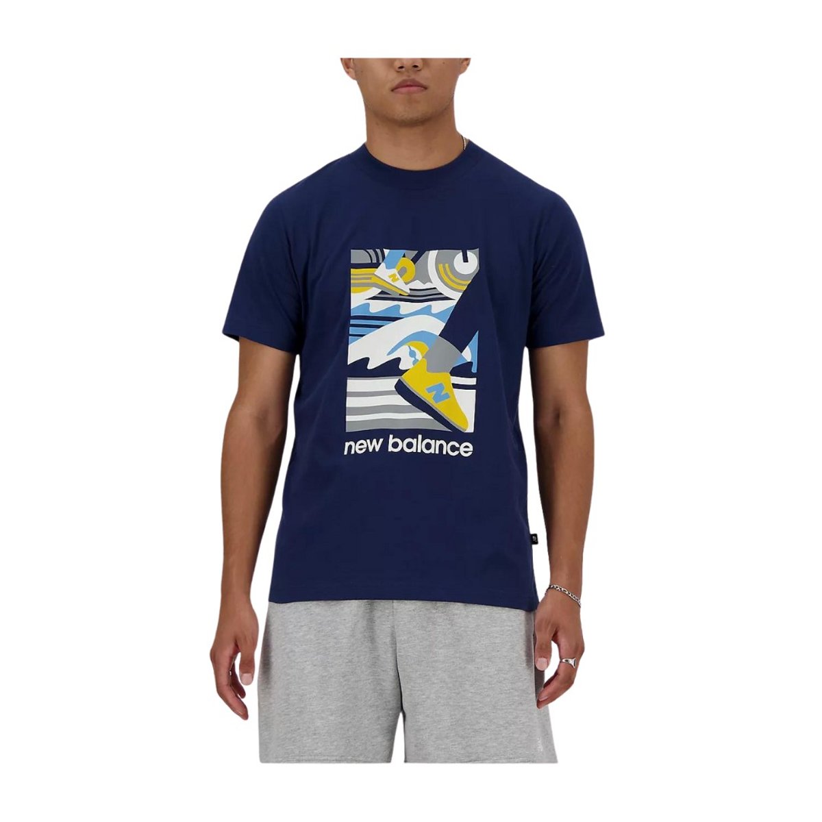 New Balance Sport Essentials Triathlon Marineblaues T-Shirt, Größe S