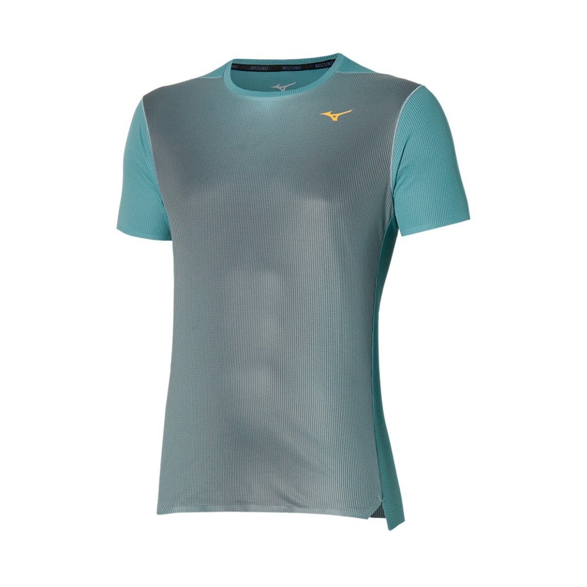Mizuno Aero Tee Kurzarm Blau Grau, Größe S