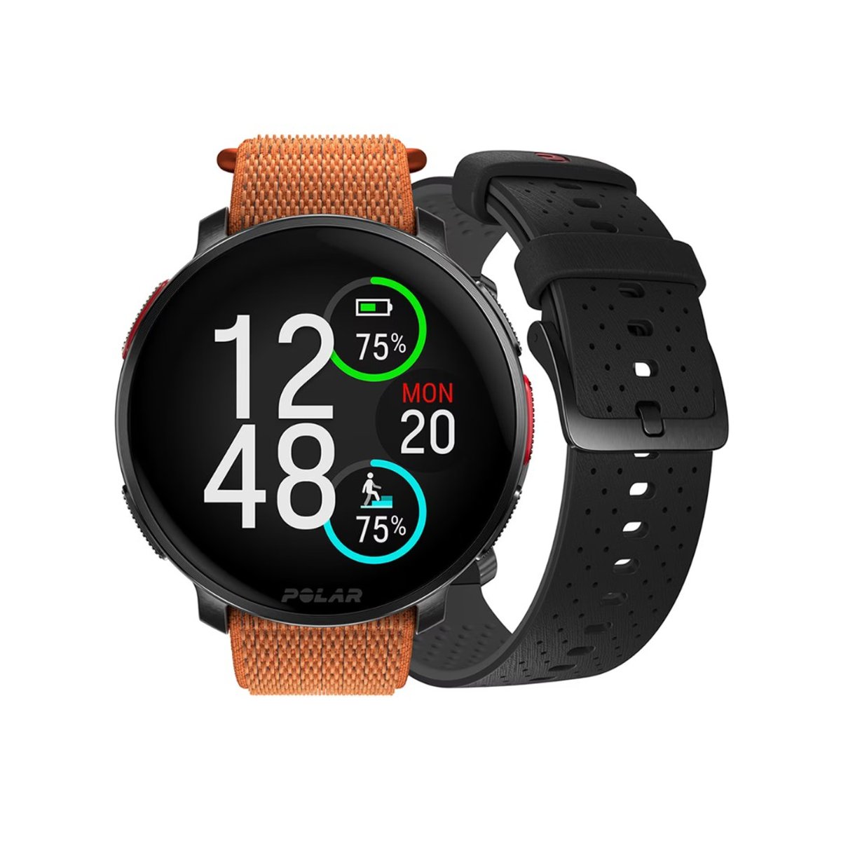 Polar Vantage V3 Hook & Loop Uhr Schwarz Orange