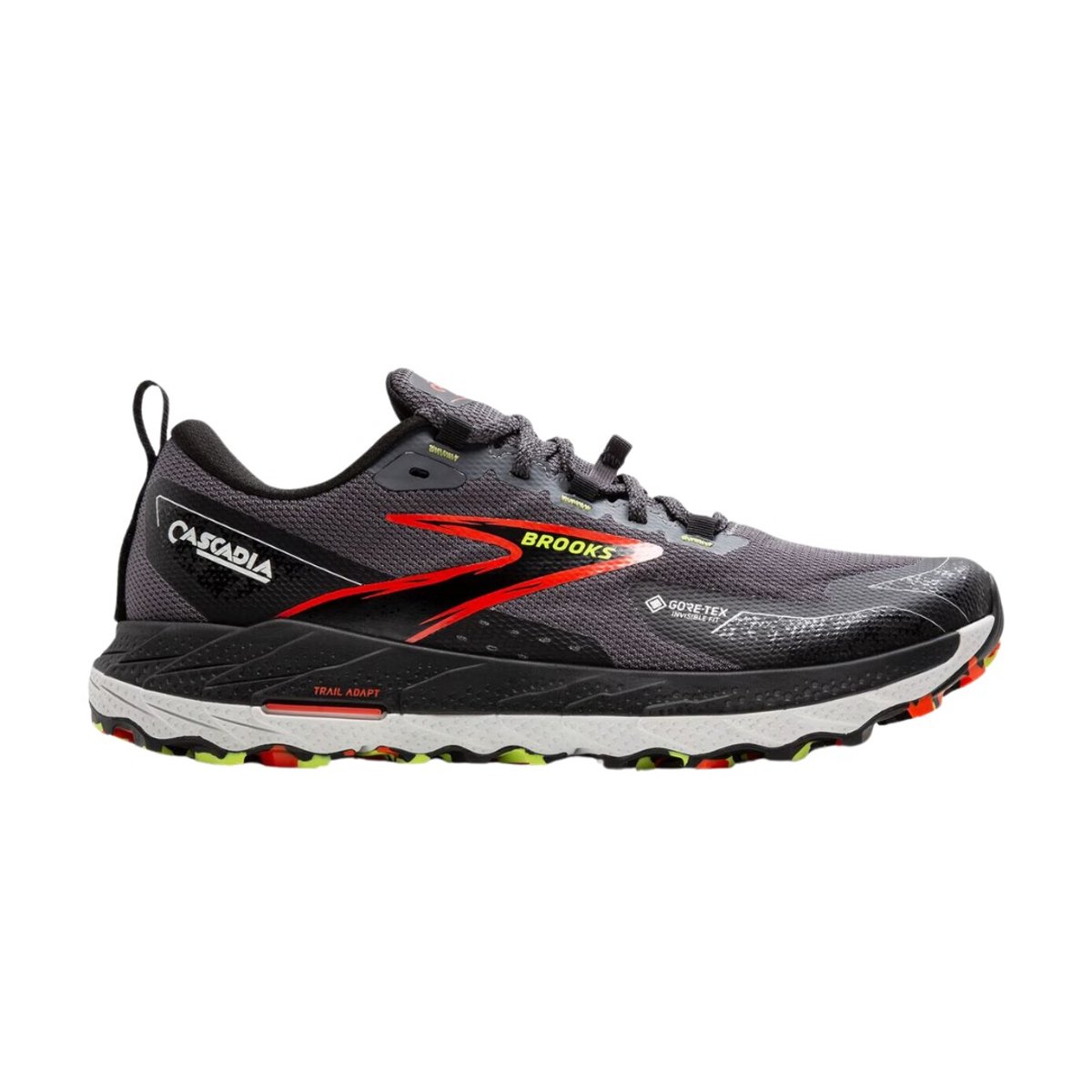 Brooks Cascadia 18 GTX Schuhe Schwarz Rot SS25, Größe 42 - EUR