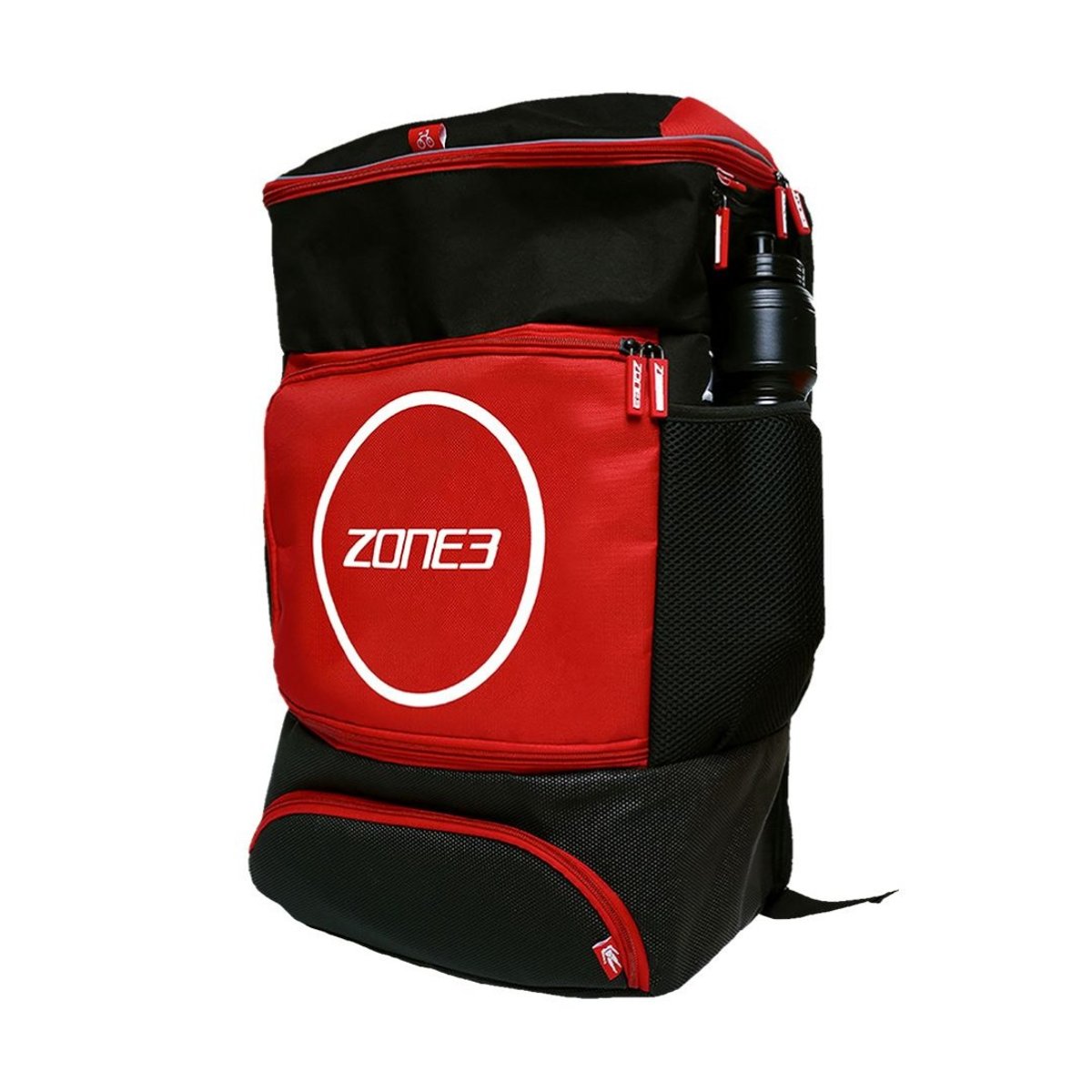 Zone3 Triathlon-Transition-Rucksack Schwarz Rot