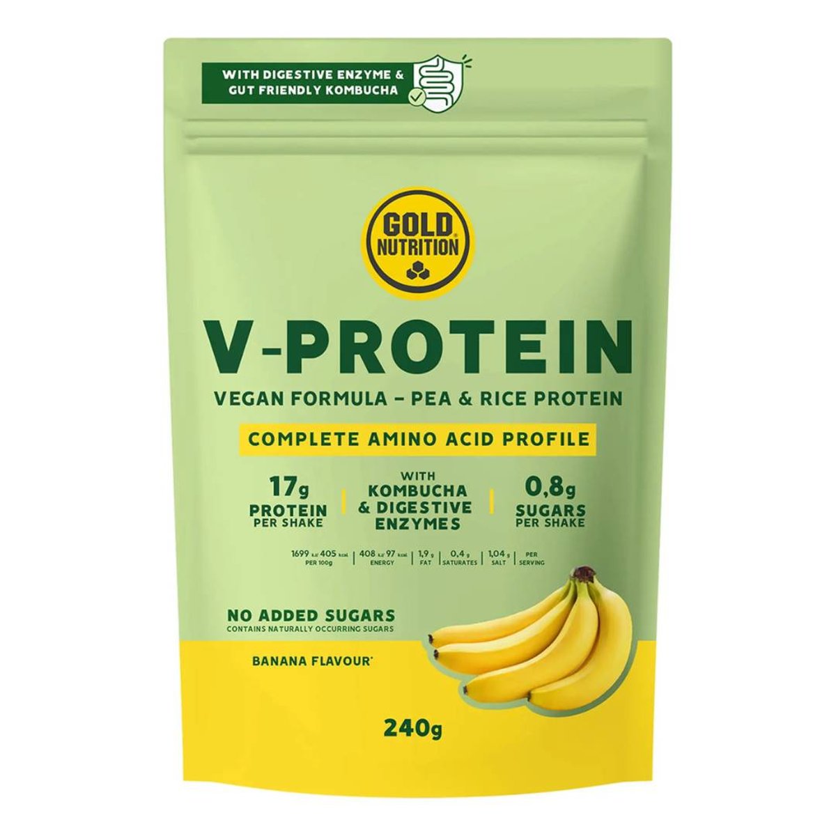 GoldNutrition V-Protein Kombucha Banane 240g