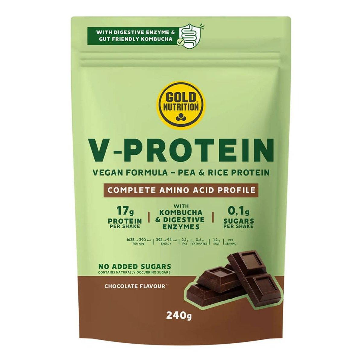 GoldNutrition V-Protein Kombucha Schokolade 240g