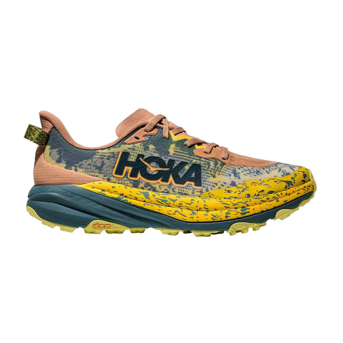 Hoka Speedgoat 6 Schuhe Grün Gelb SS25, Größe EU 41 1/3