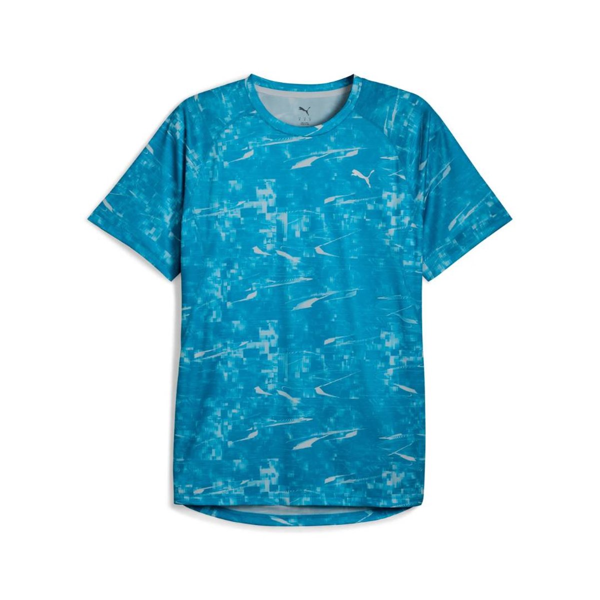 Puma Run Velocity AOP Tee Blaues T-Shirt, Größe S