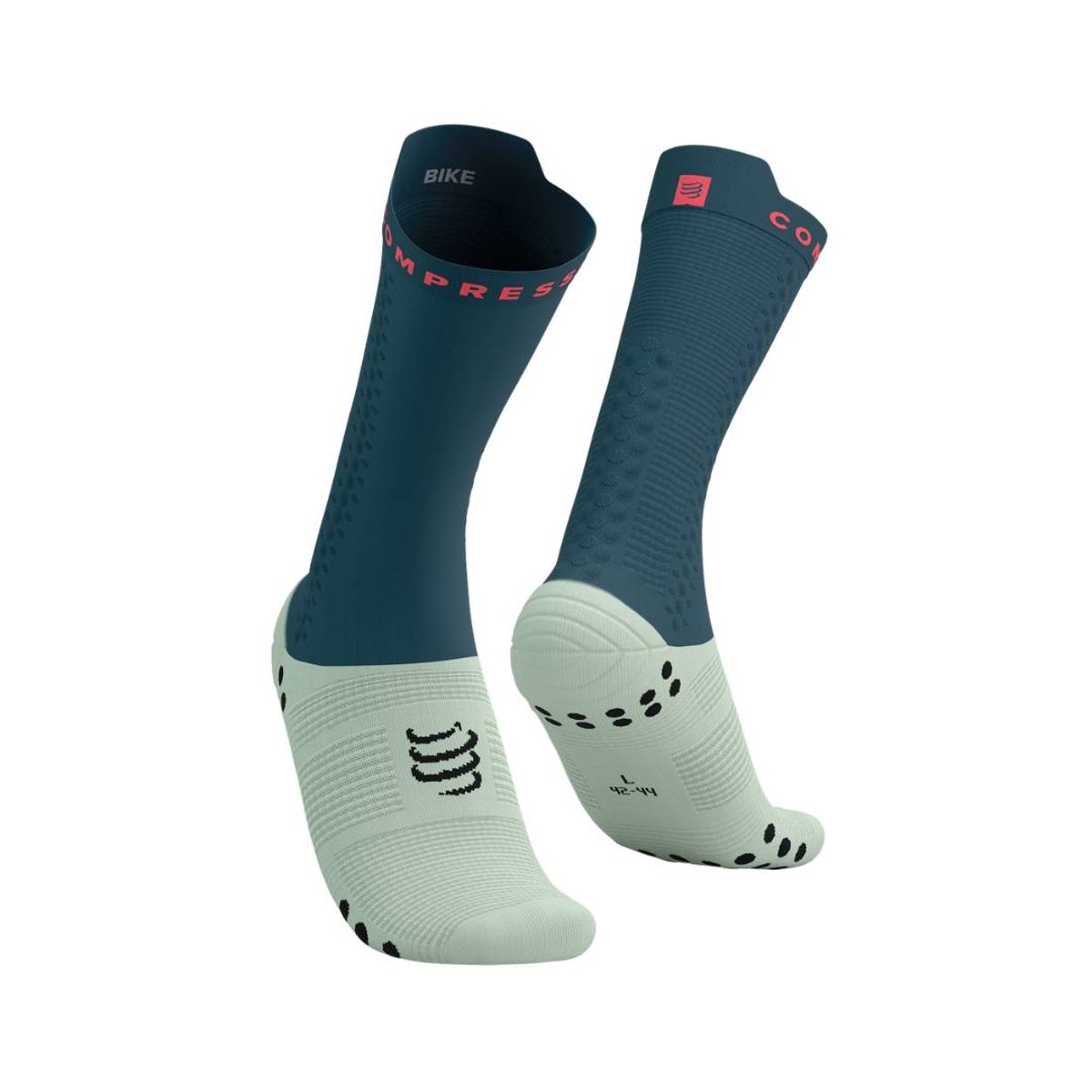 Compressport Pro v4.0 Bike Socken Blau Grün., Größe Größe 1